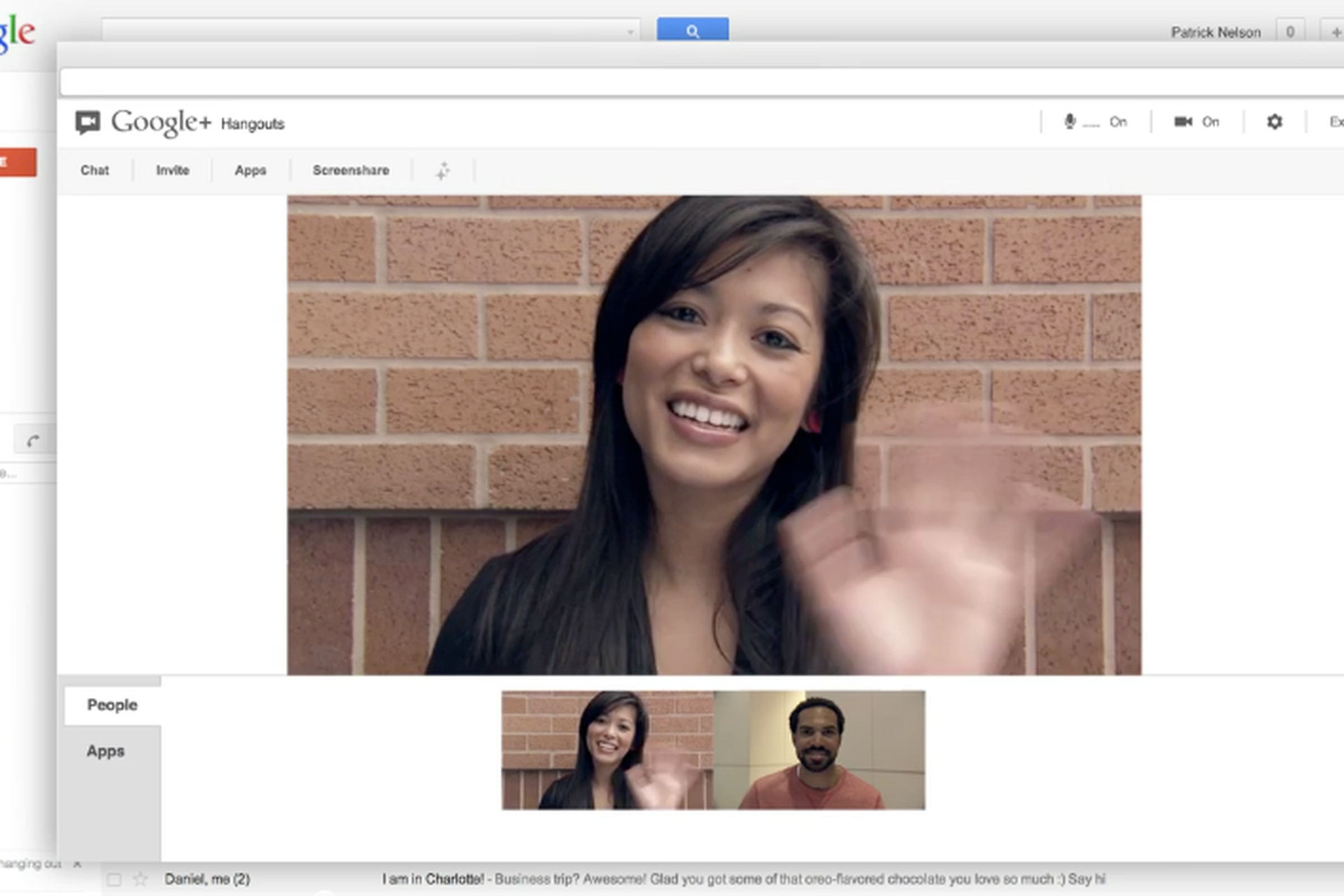 Google+ Hangout in Gmail