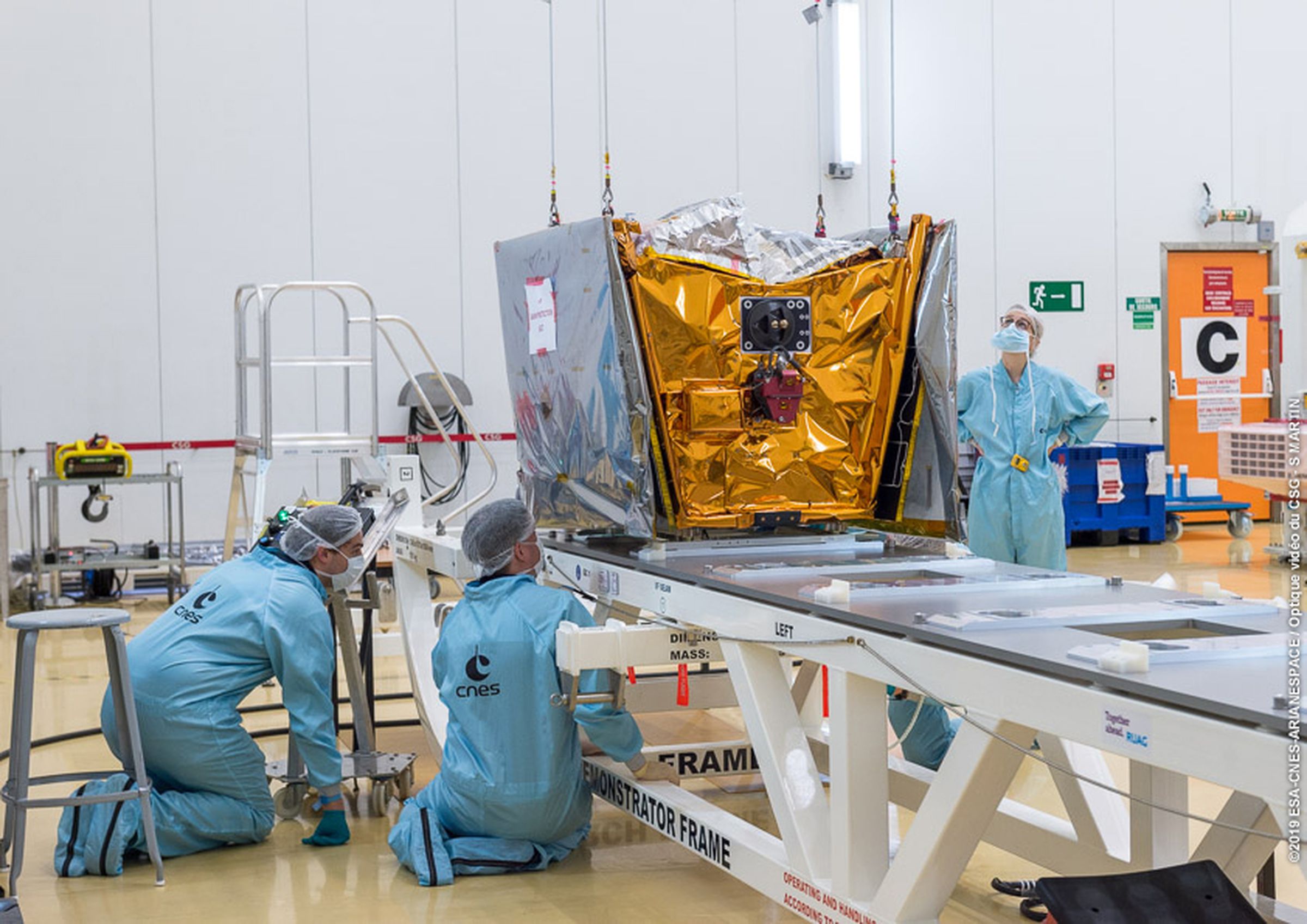 One of the six OneWeb satellites launching on Wednesday