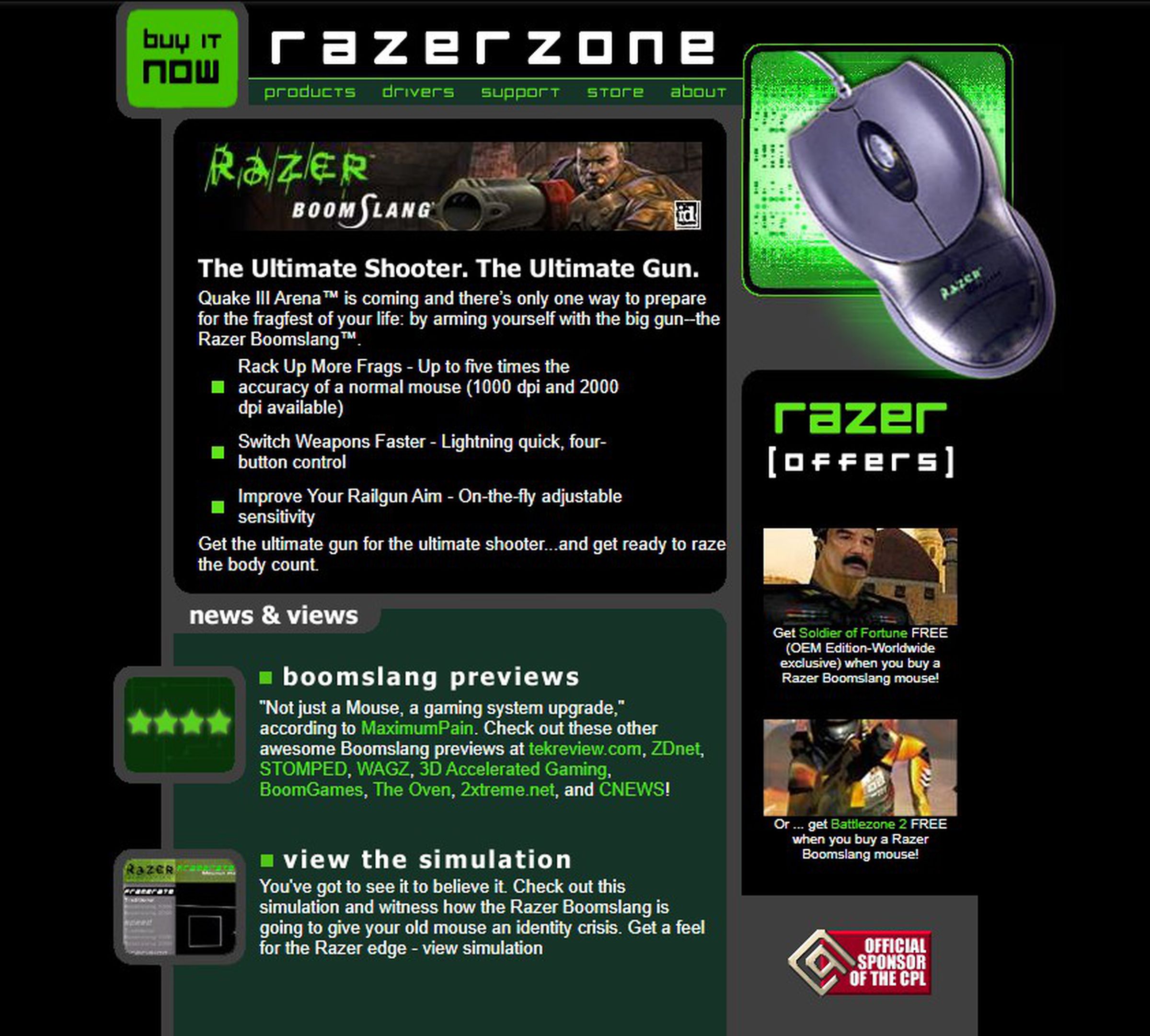 Razerzone.com in 1999.