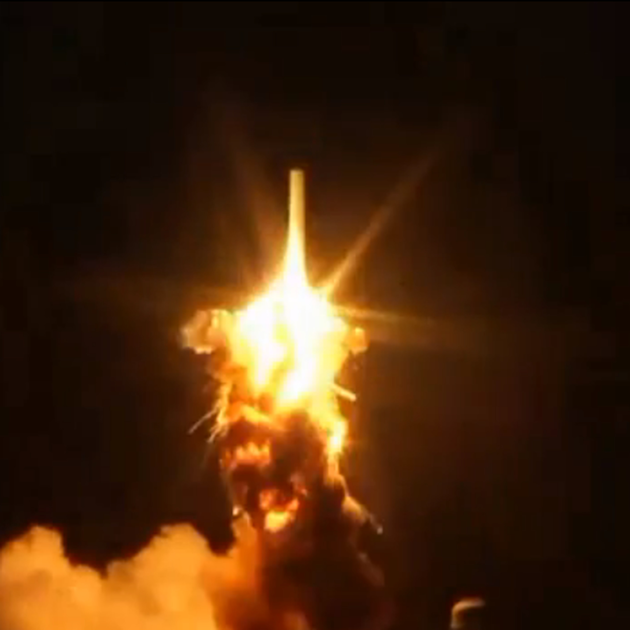 Screenshot from the live feed of Antares' failed launch.