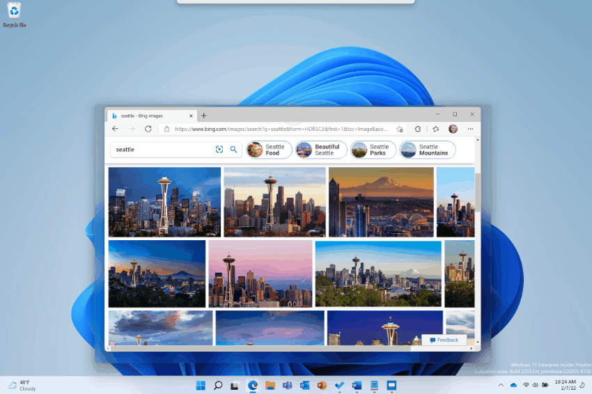 Snap Layouts improvements in Windows 11 2022 Update