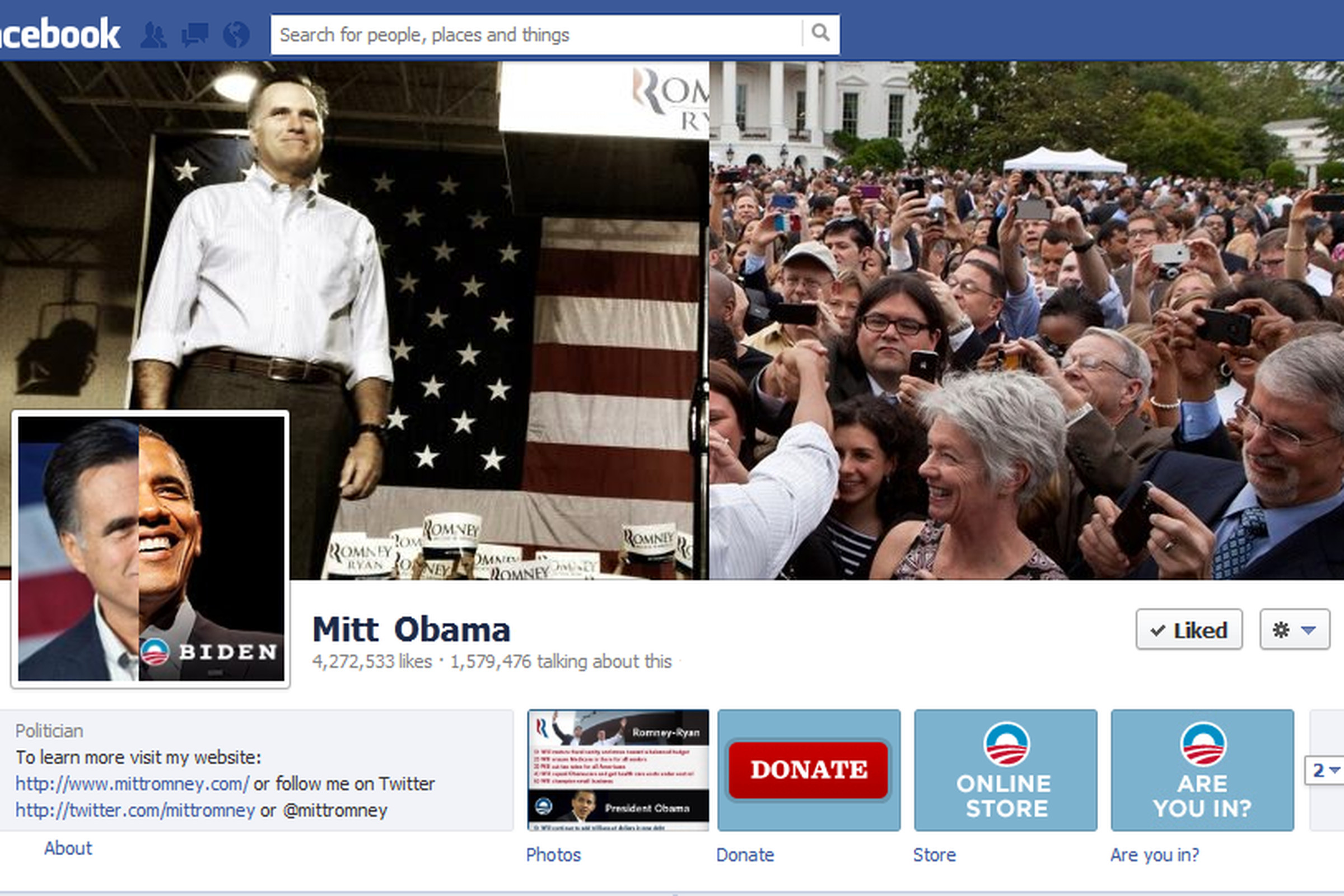 Obama Romney Facebook
