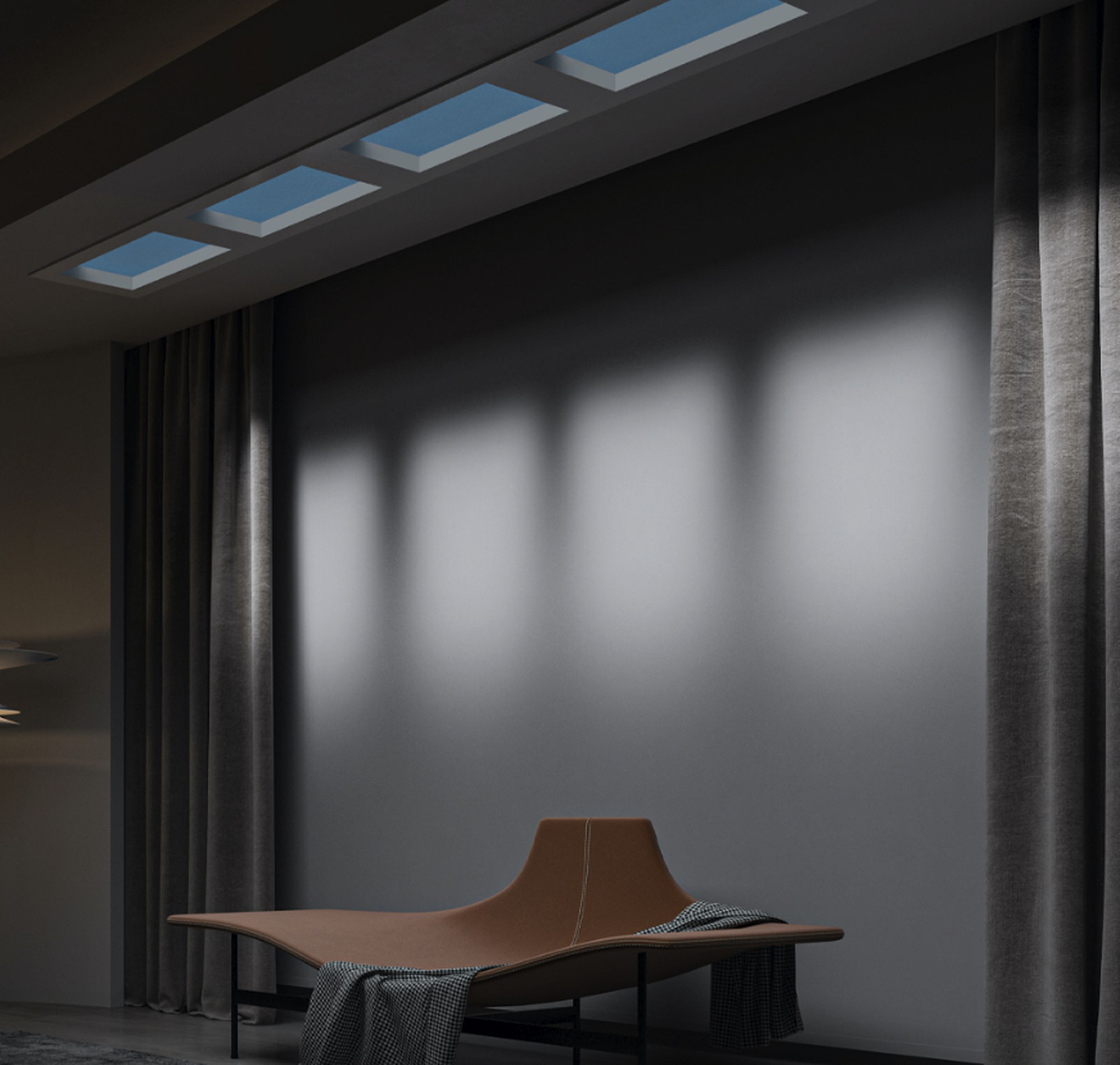 Yeelight-provided image of the Rooflight, an embedded ceiling light that mimics a view of the actual sky.