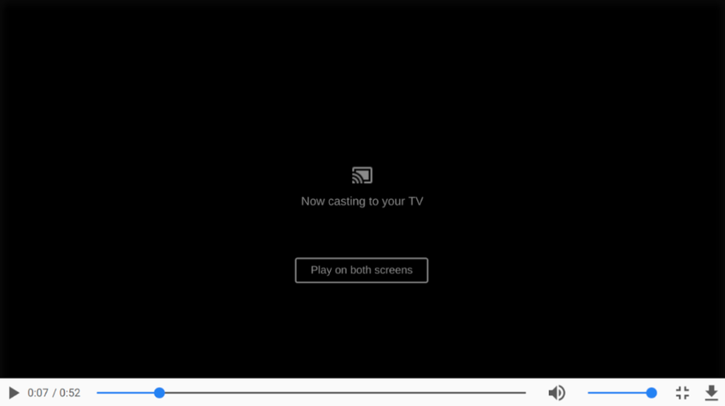 This is what you’ll see when casting full-screen video to Chromecast from a browser tab. 