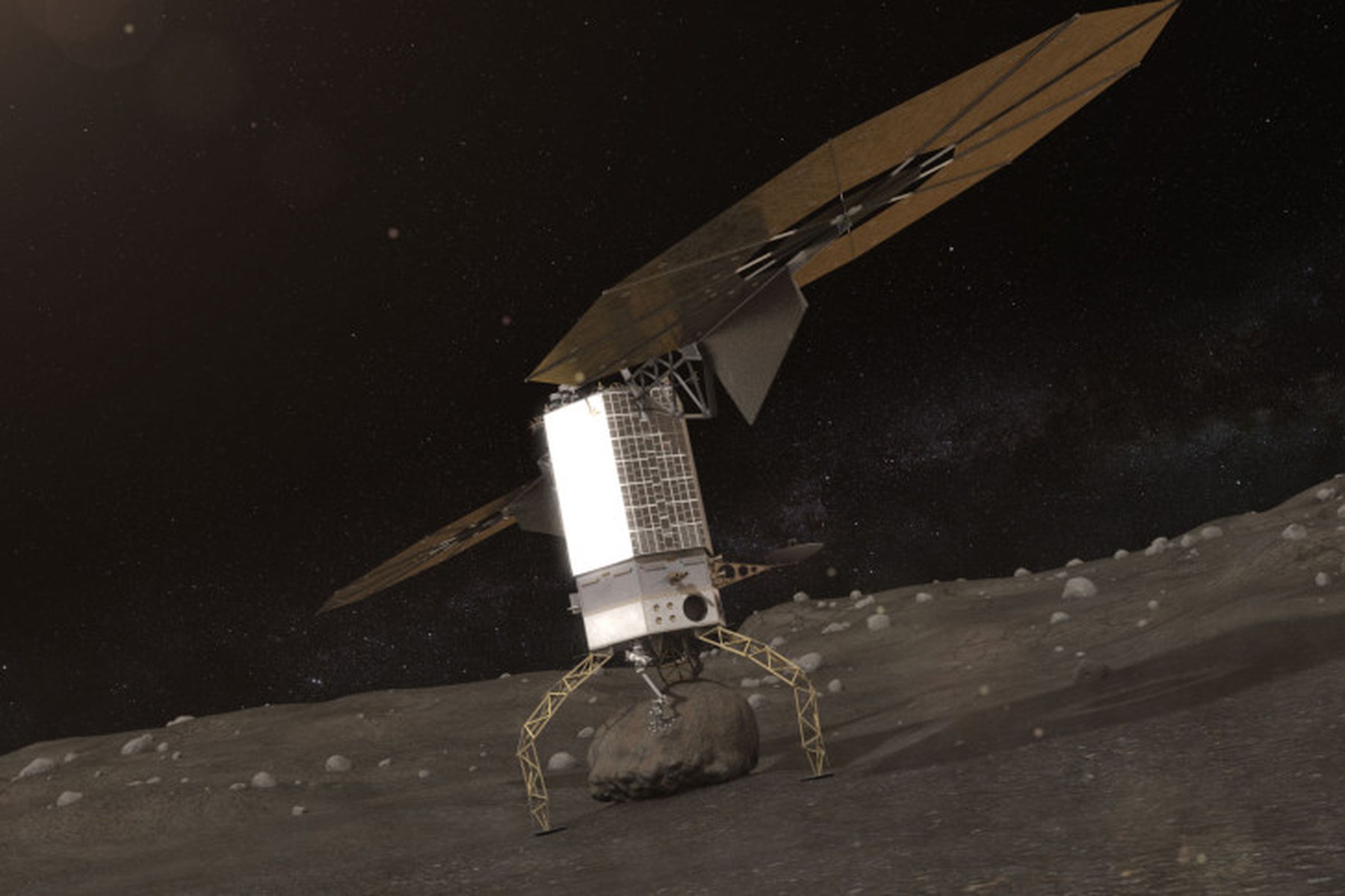 A rendering of NASA’s robotic Asteroid Redirect Mission.