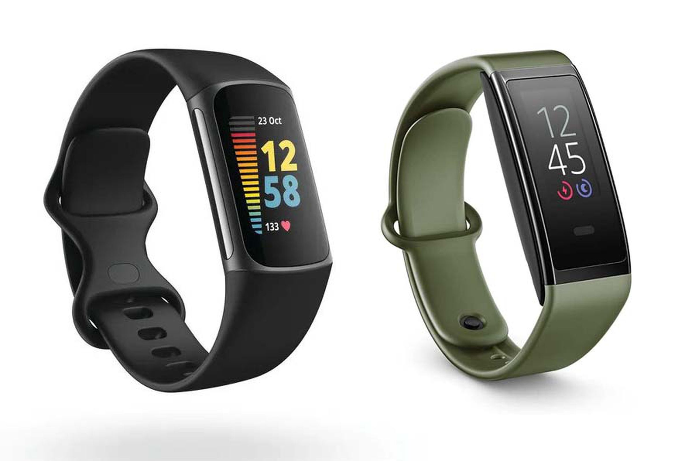 The Fitbit Charge 5 (left) and Halo View (right).