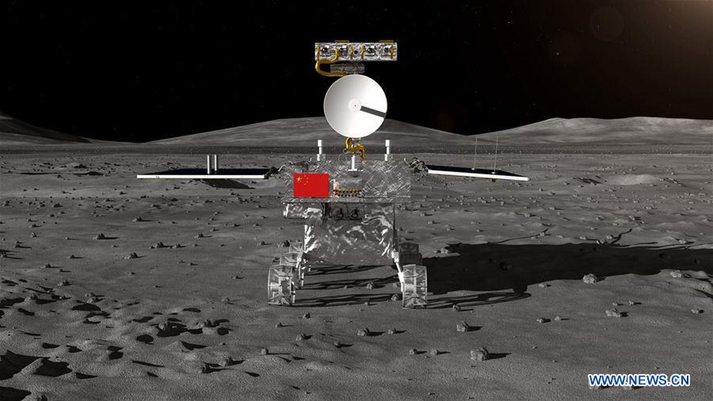 A rendering of the Chang’e-4 rover