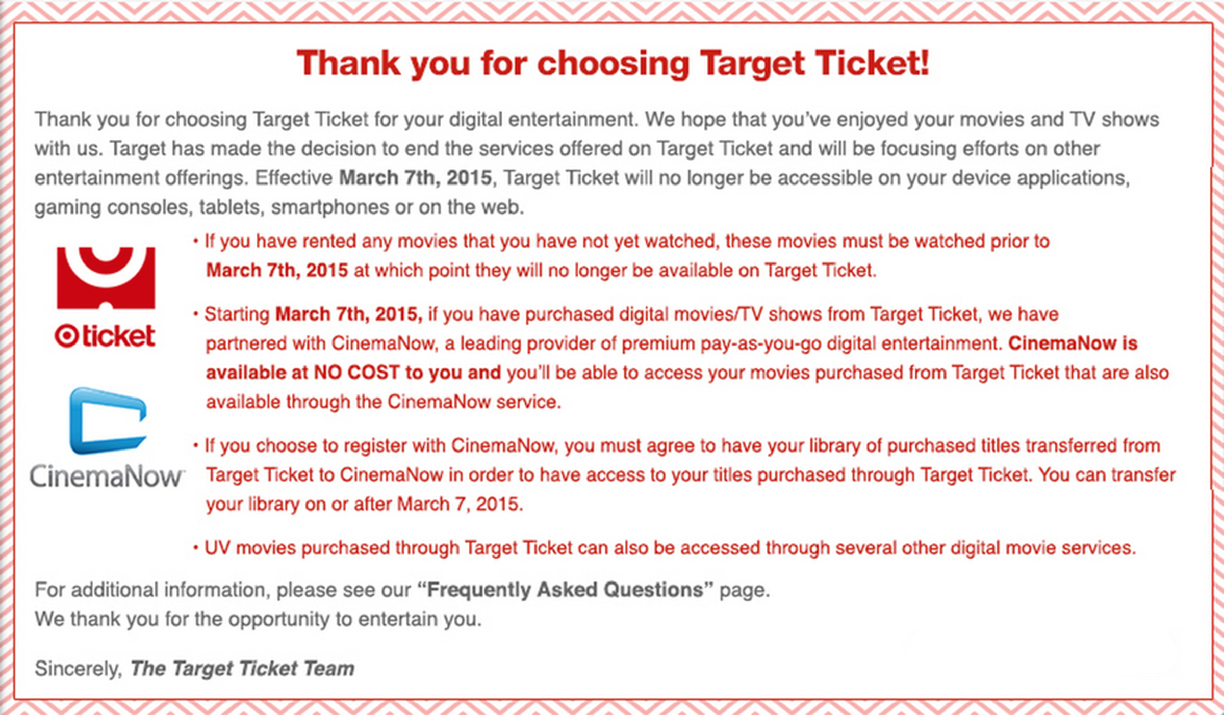 Target Ticket