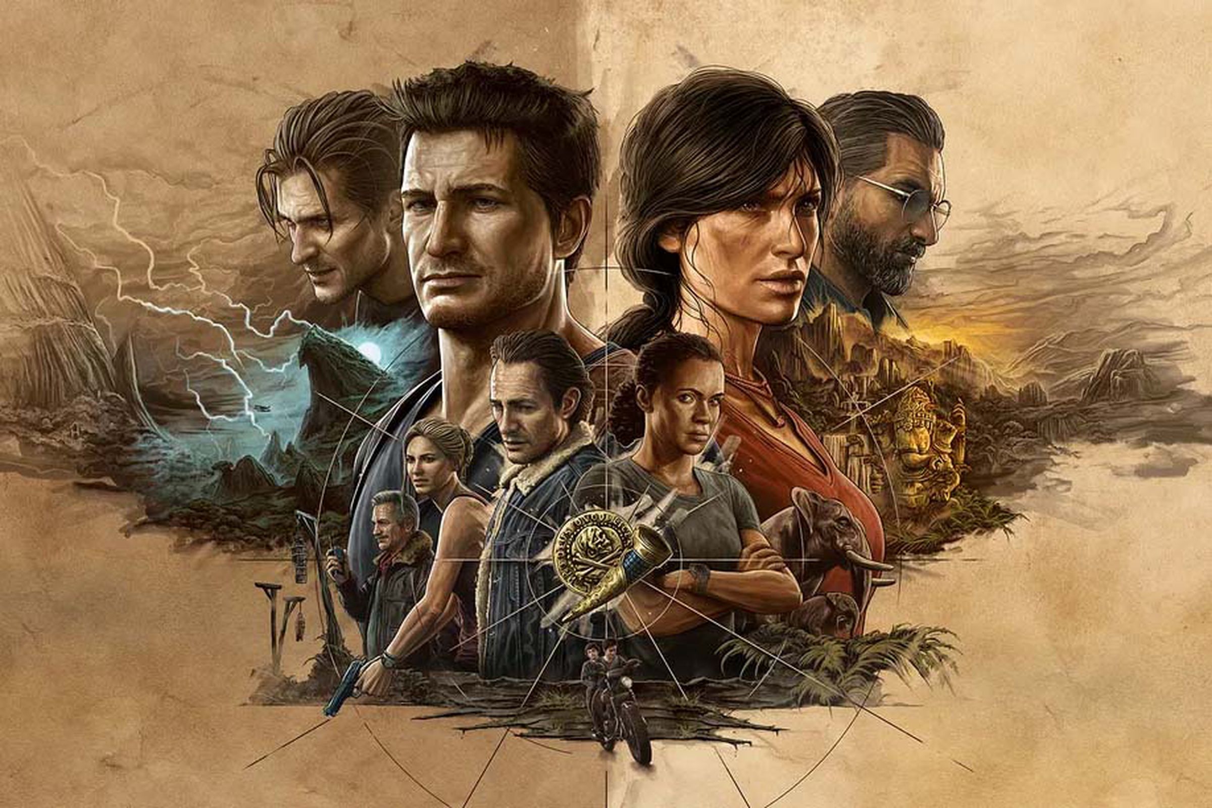 A promotional image for Uncharted: Legacy of Thieves.