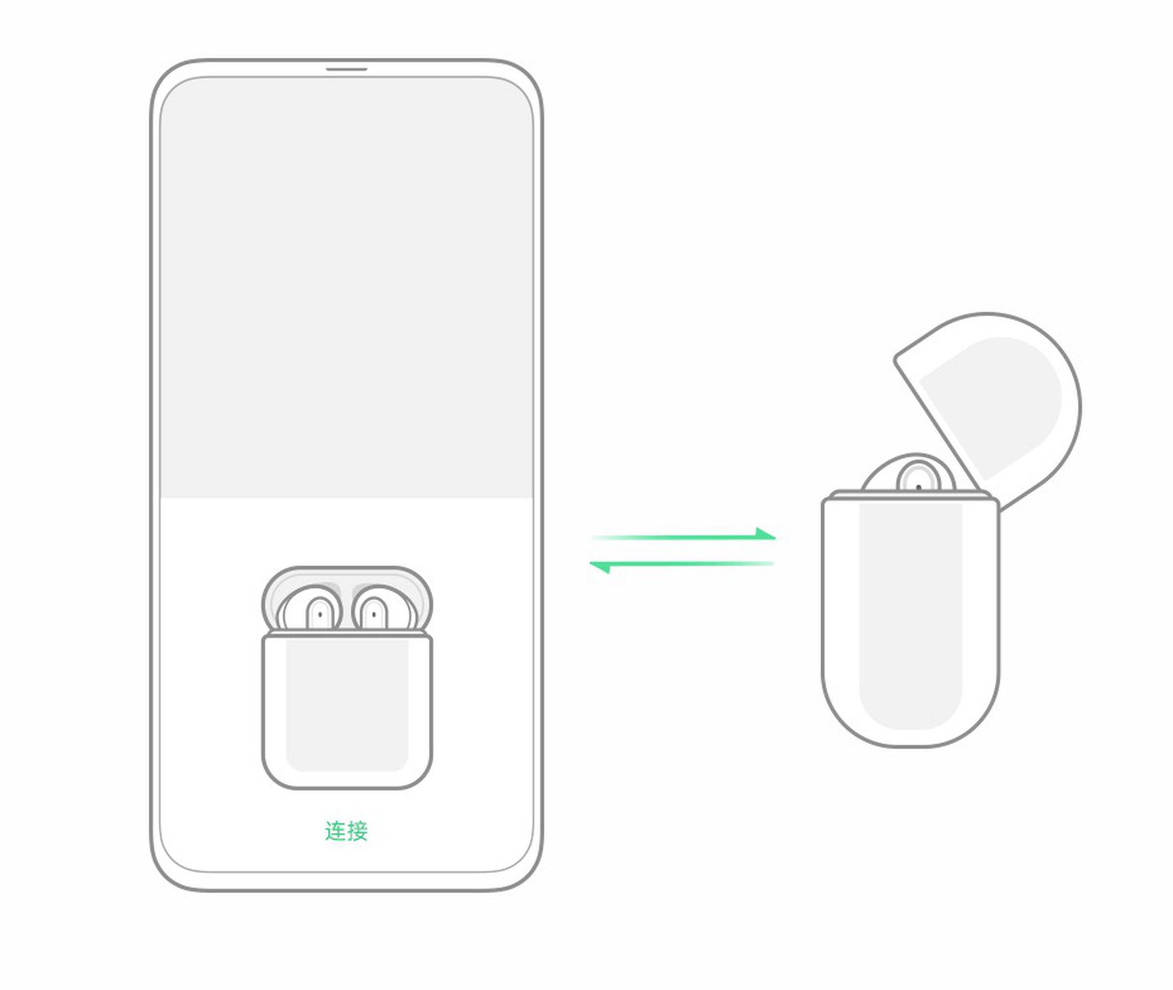 Illustration suggests AirPods-like fast pairing.