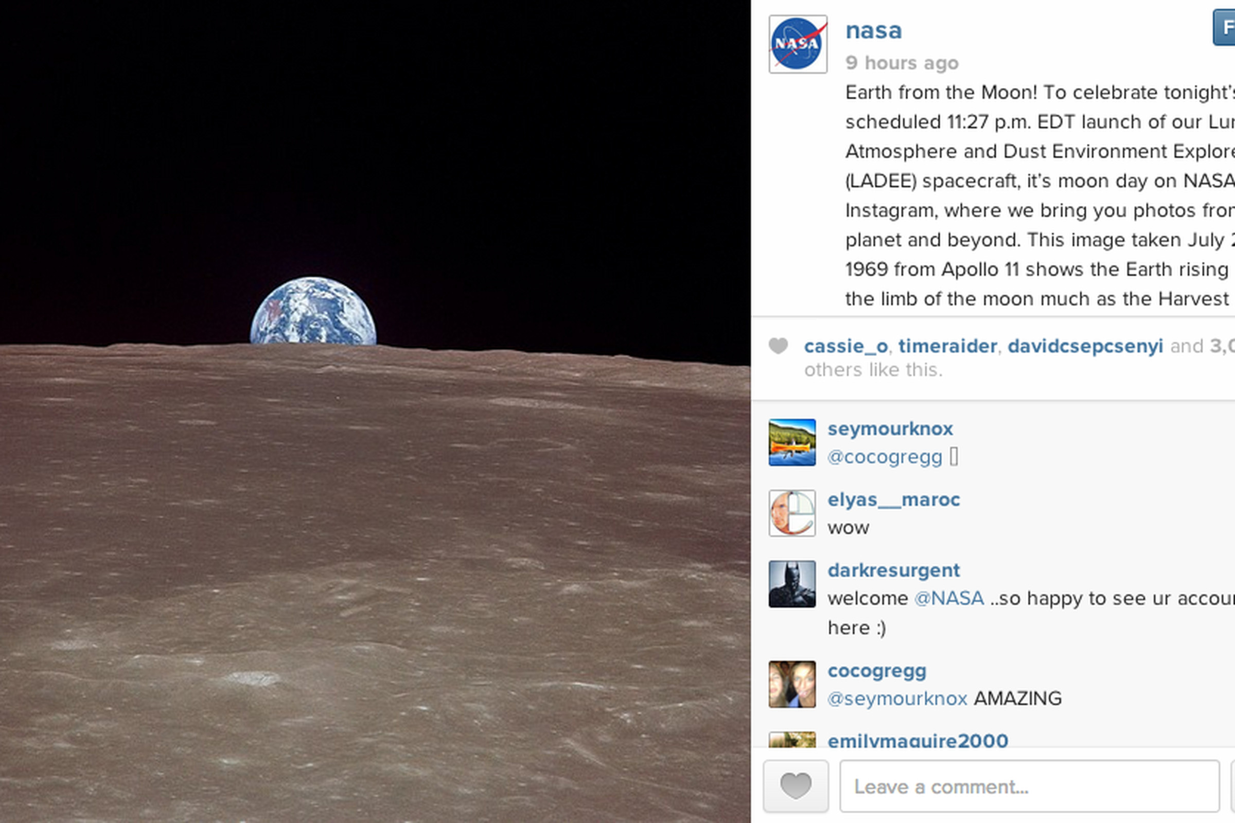 NASA's first Instagram photo
