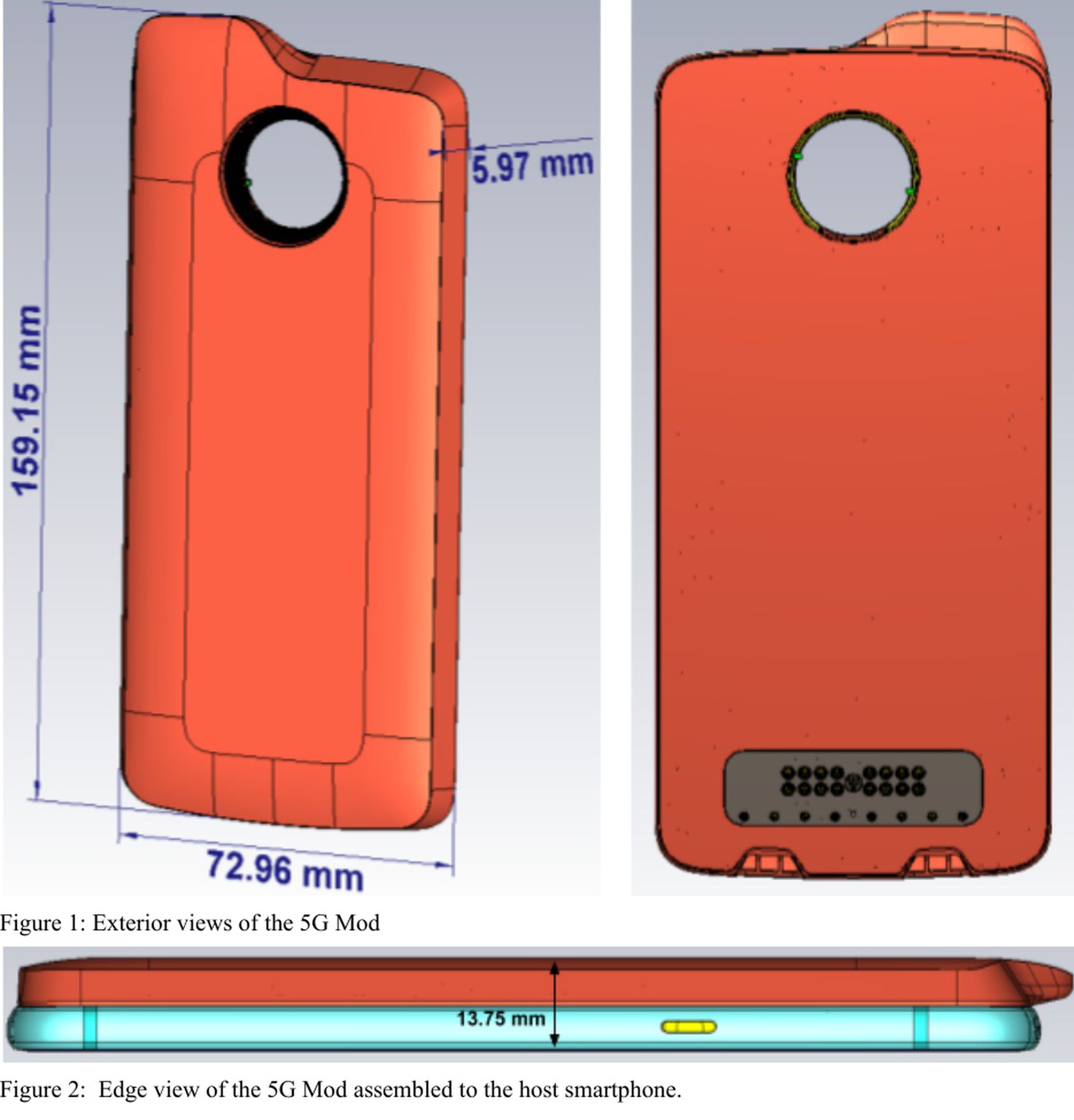 13.75mm total - 6.75mm phone = 7mm. Looks like the Mod tapers down to 5.97mm at the edges, though.
