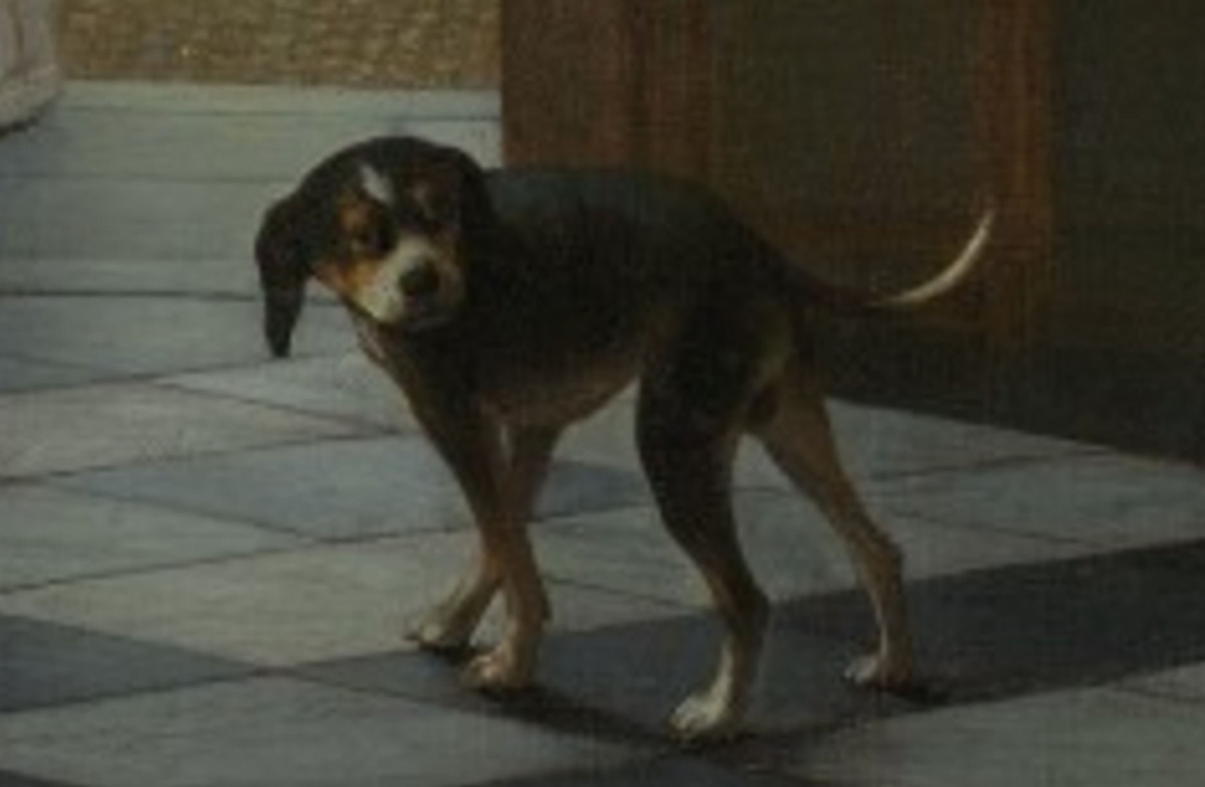 dog in painting