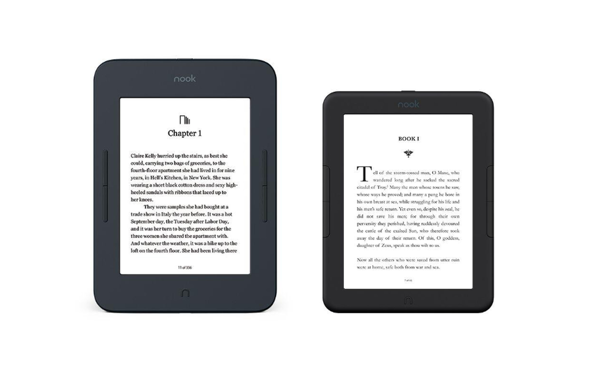 The Nook GlowLight 3 (left) and the new GlowLight 4 (right).