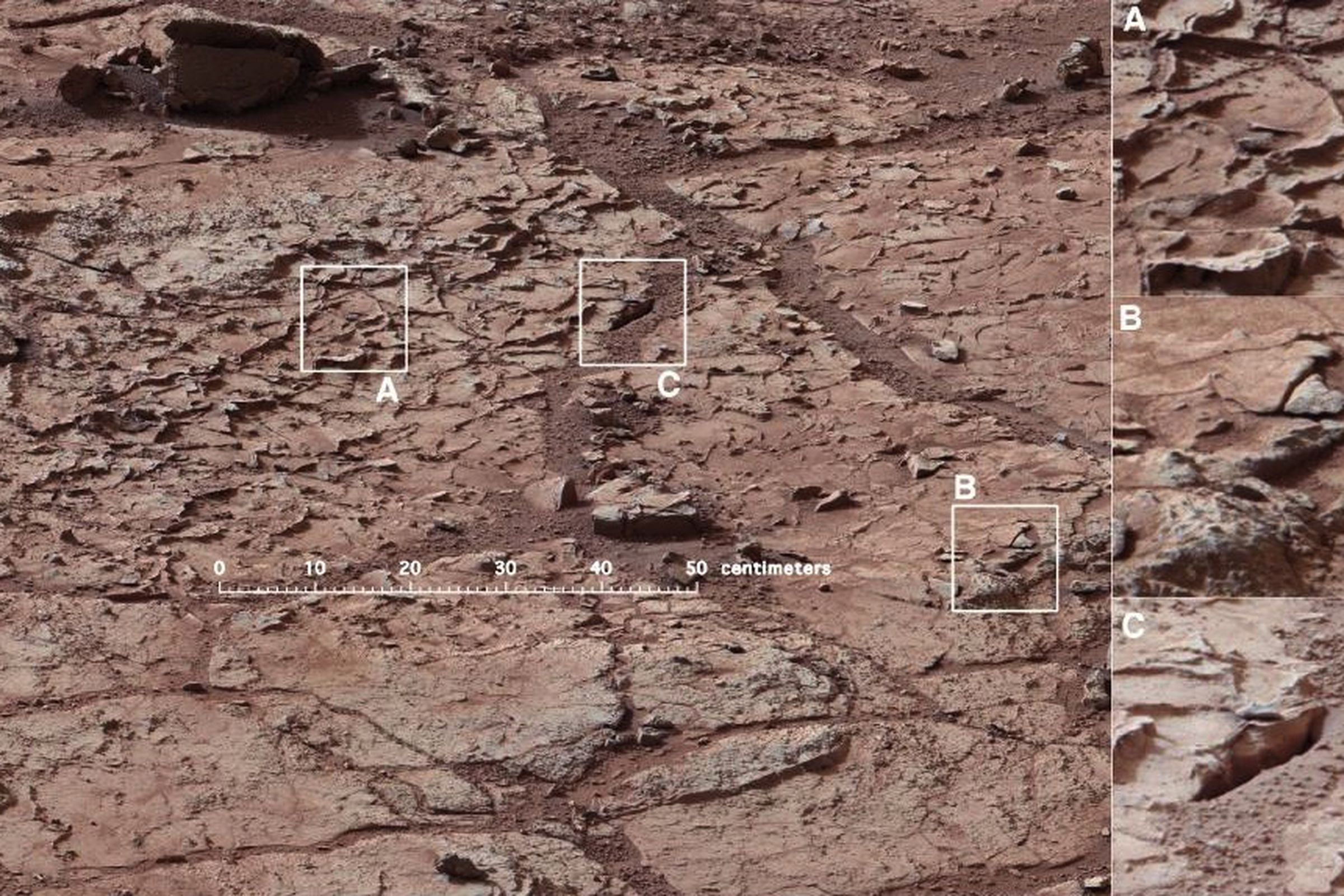 Mars Curiosity drilling site