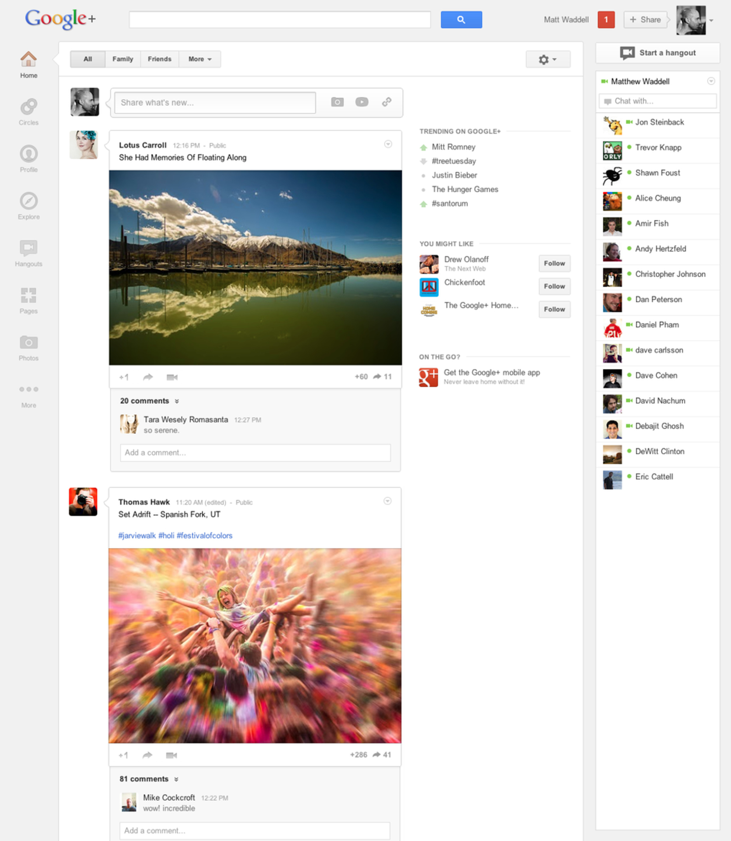 Google+ redesign pictures