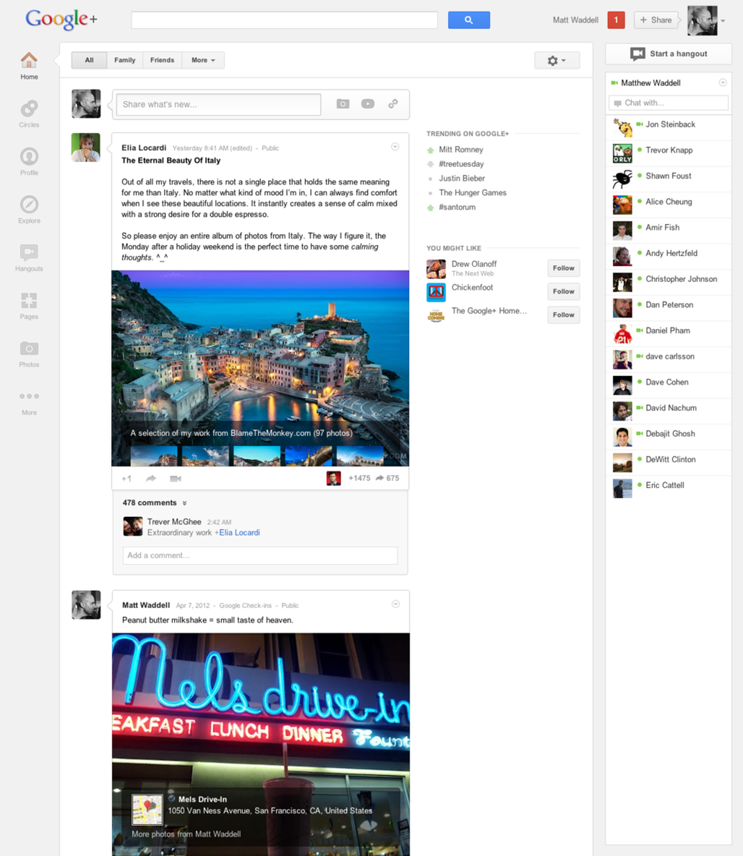 Google+ redesign pictures