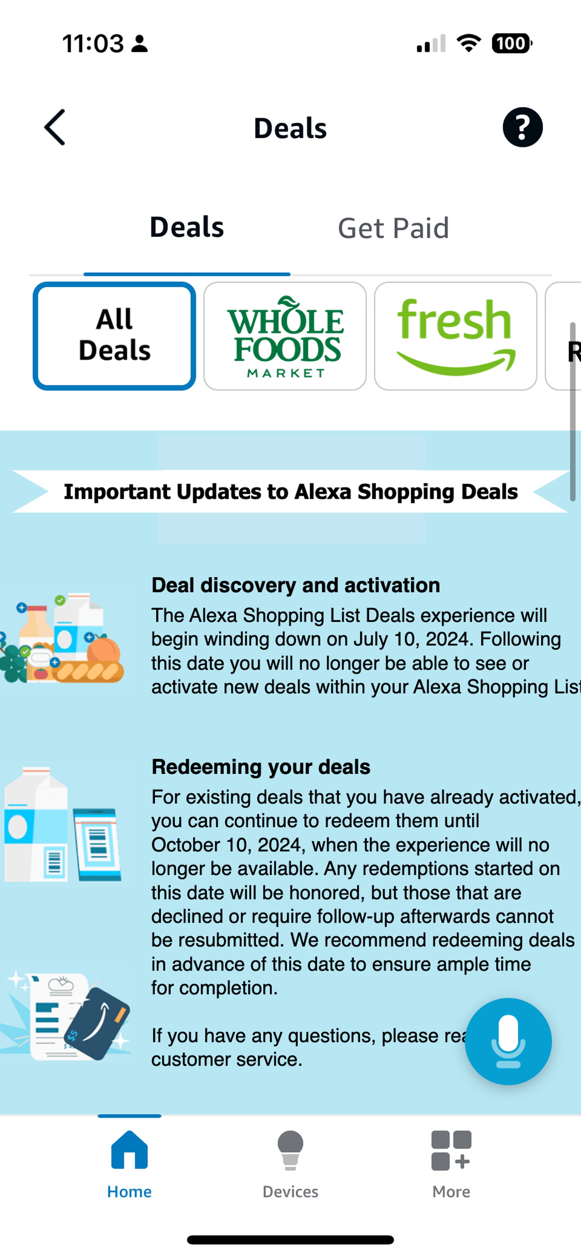 <em>Alexa’s shopping list has a deals feature that is also being sunsetted.</em>