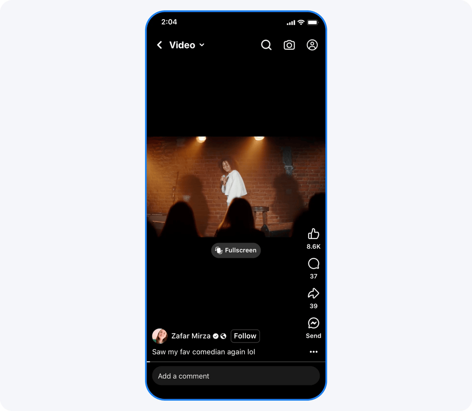 Facebook’s new video player will default to vertical videos.