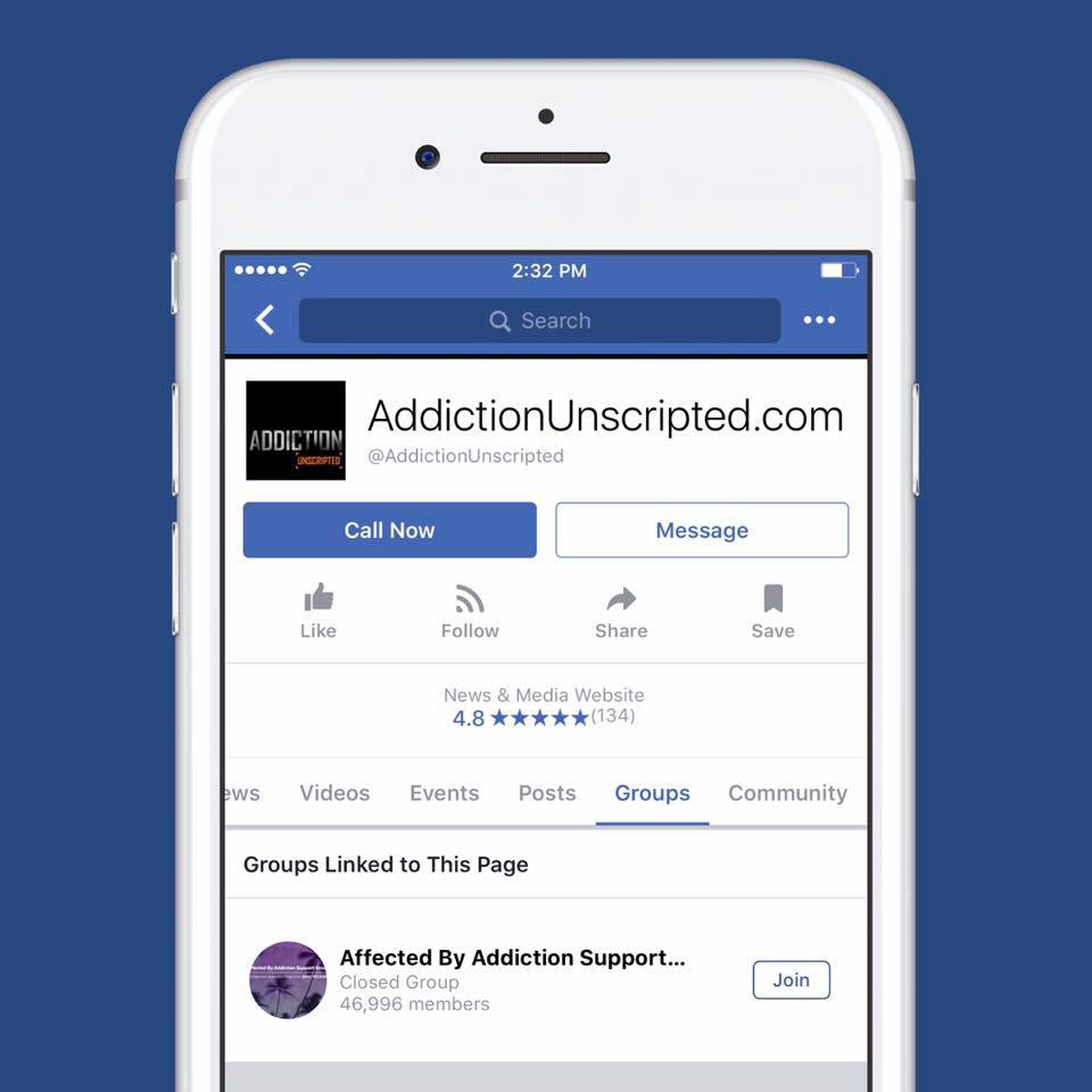 The AddictionUnscripted.com Facebook page
