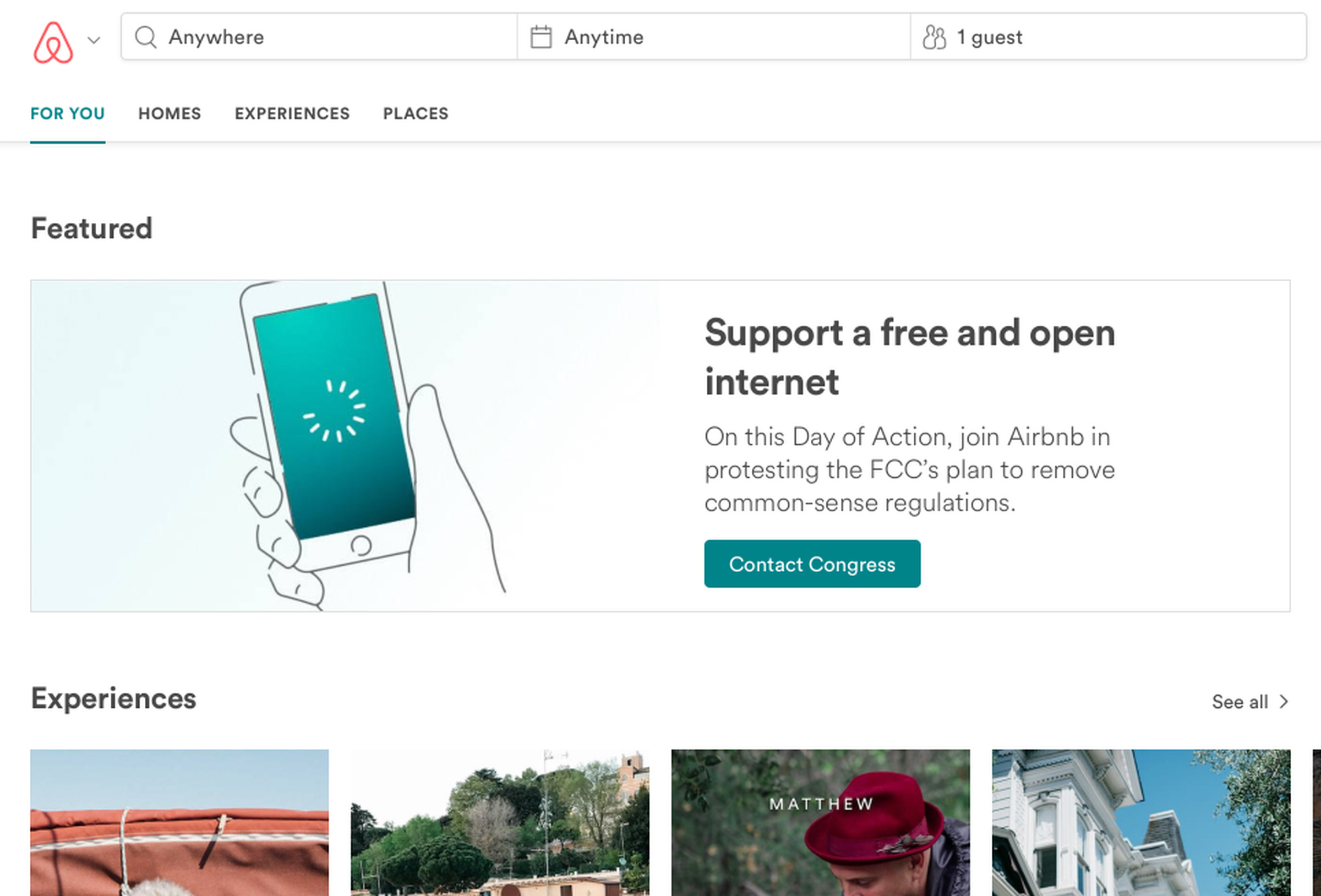 Airbnb’s banner.