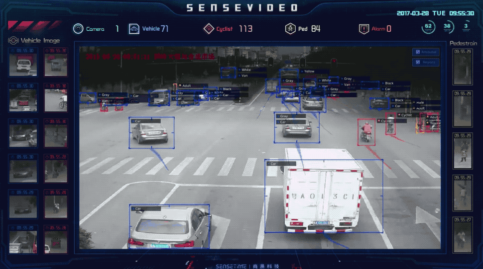 Demo footage purportedly showing an AI surveillance system built by Chinese firm SenseTime.