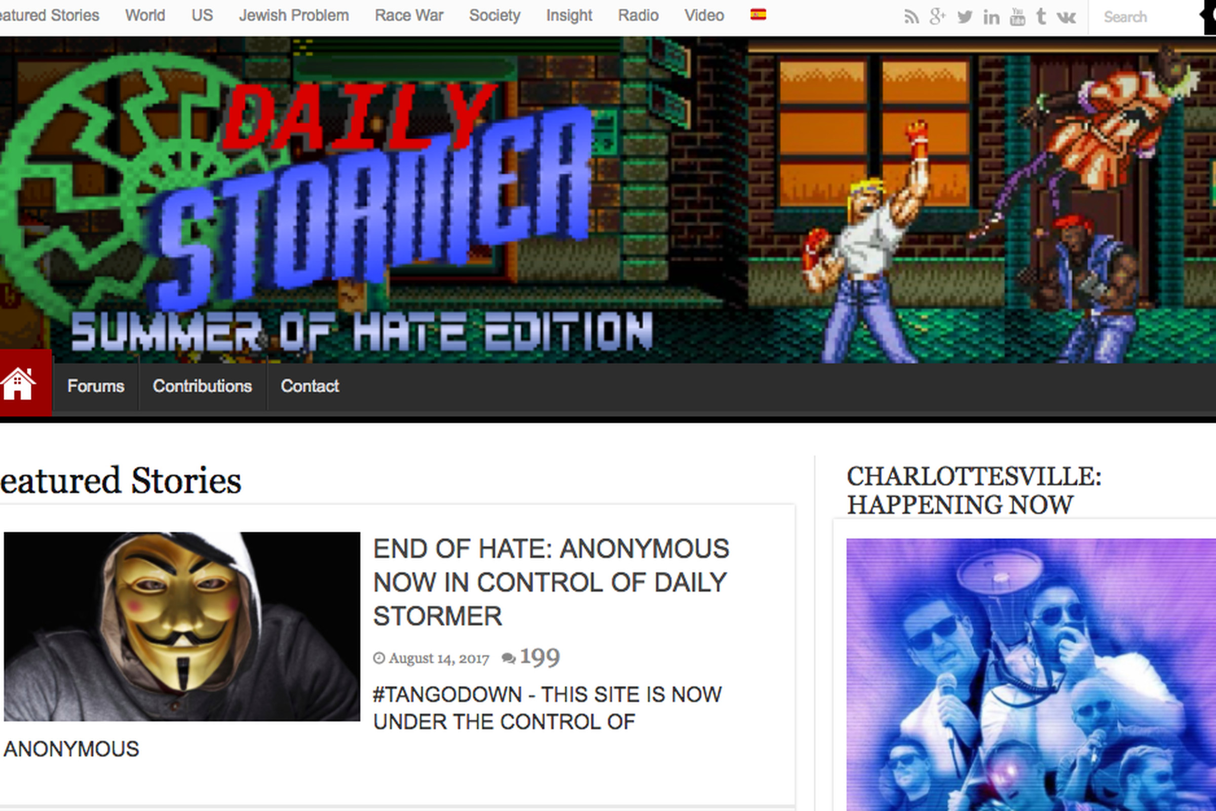 Daily Stormer homepage