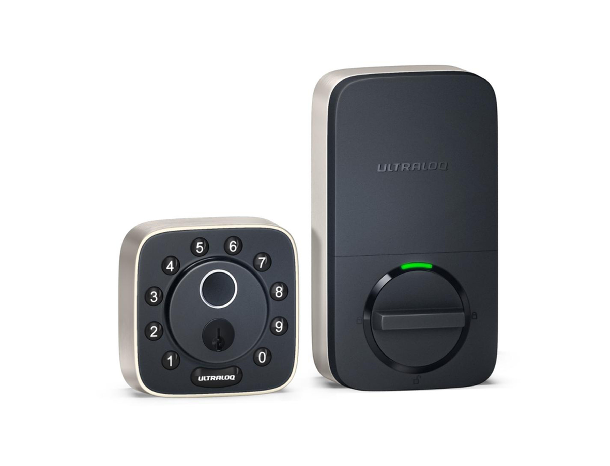 The new fingerprint version of the Ultraloq Bolt also has a physical keyhole and a keypad for multiple unlocking options.