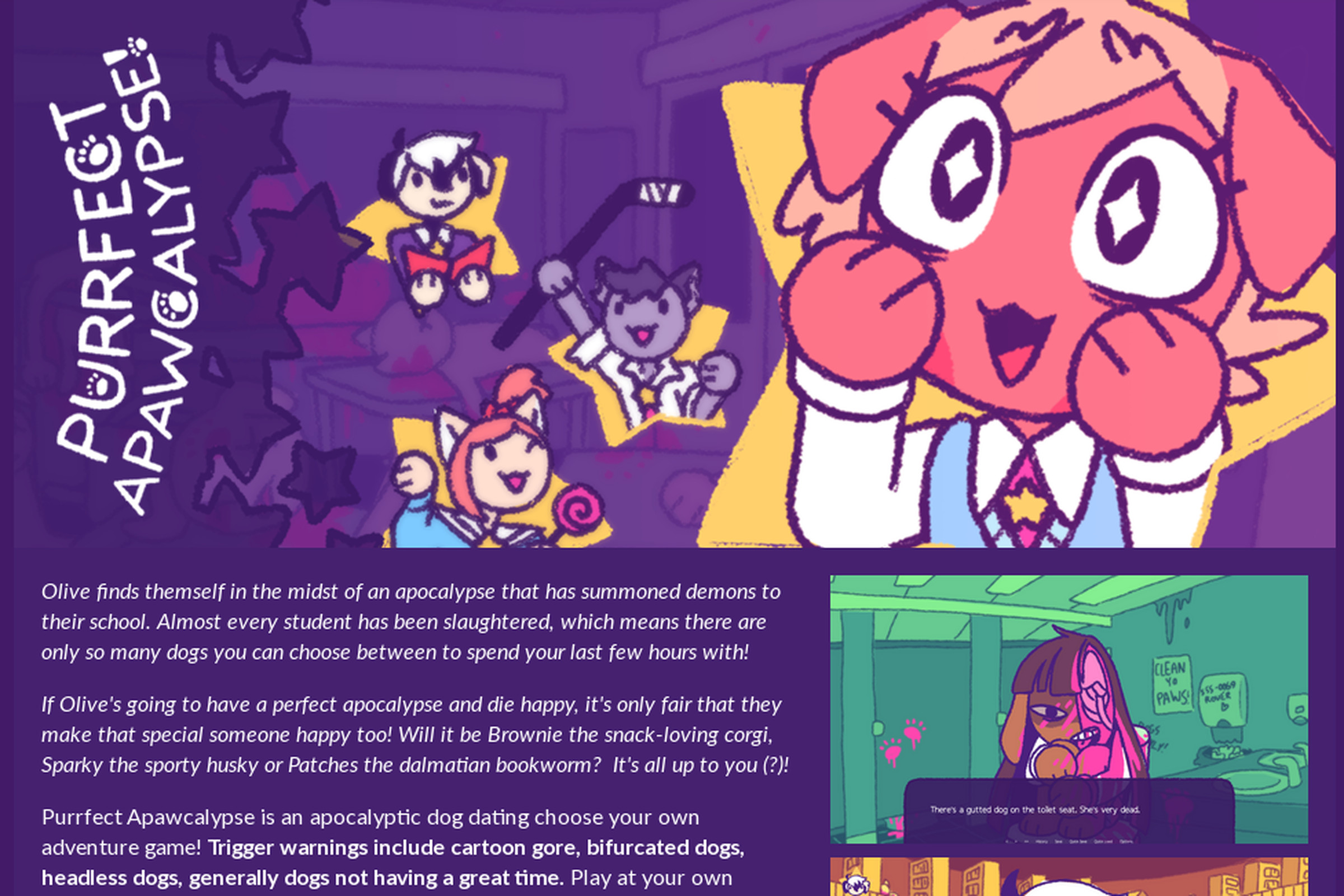 Purrfect Apawcalypse Itch.io store page