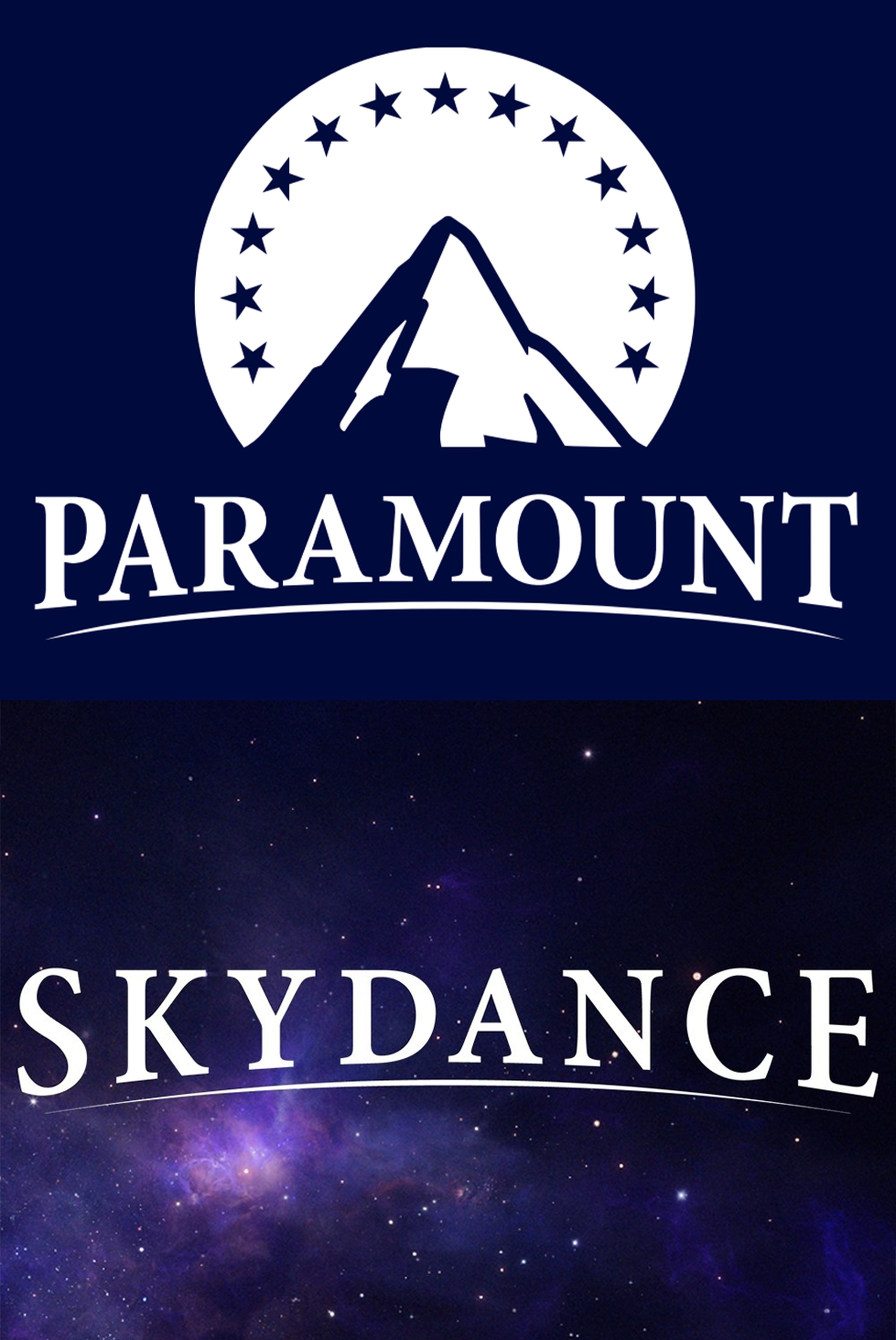 A comparison showing similarities between the Paramount logo (top) versus the Skydance logo (bottom)