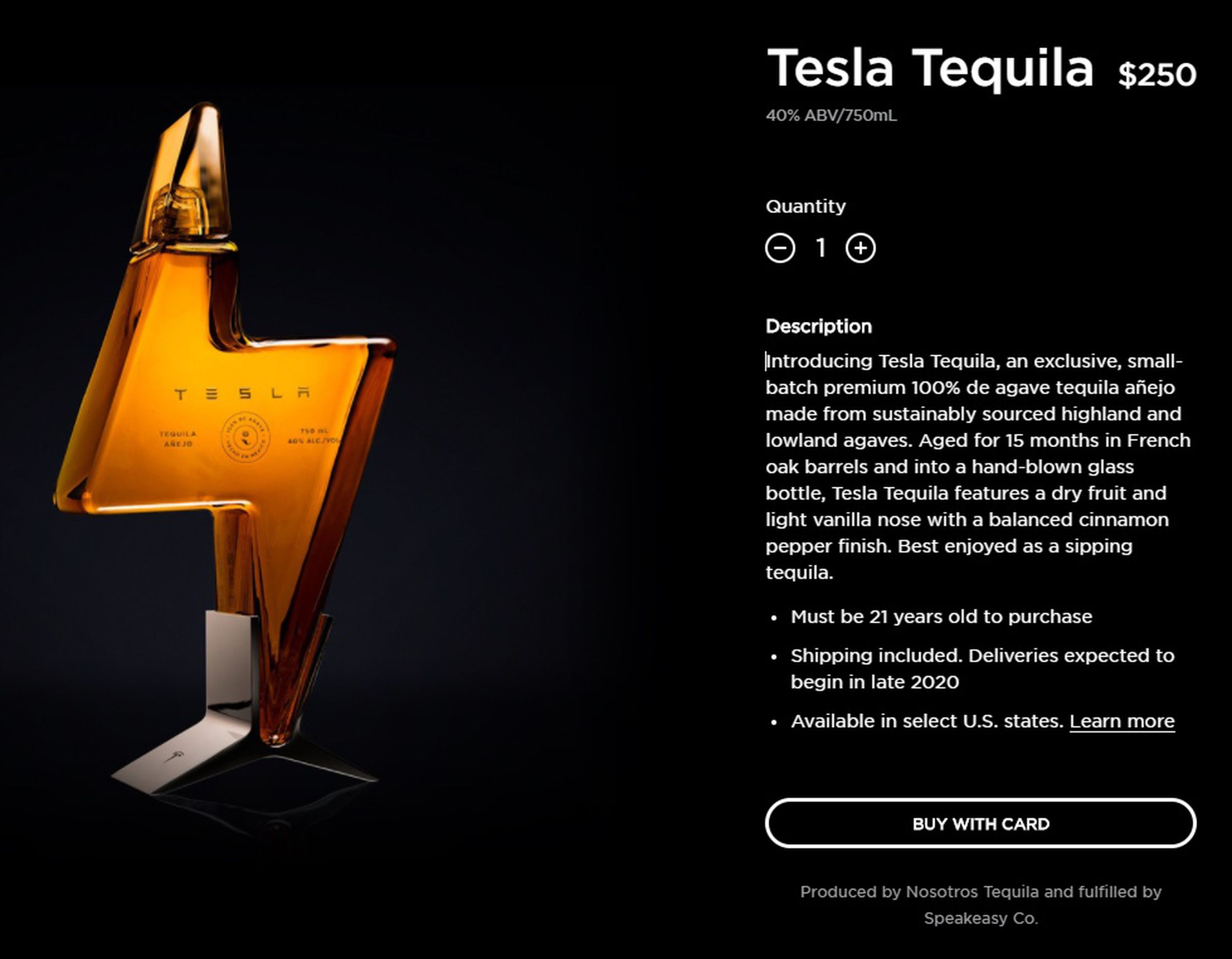 A screenshot of Tesla’s website.