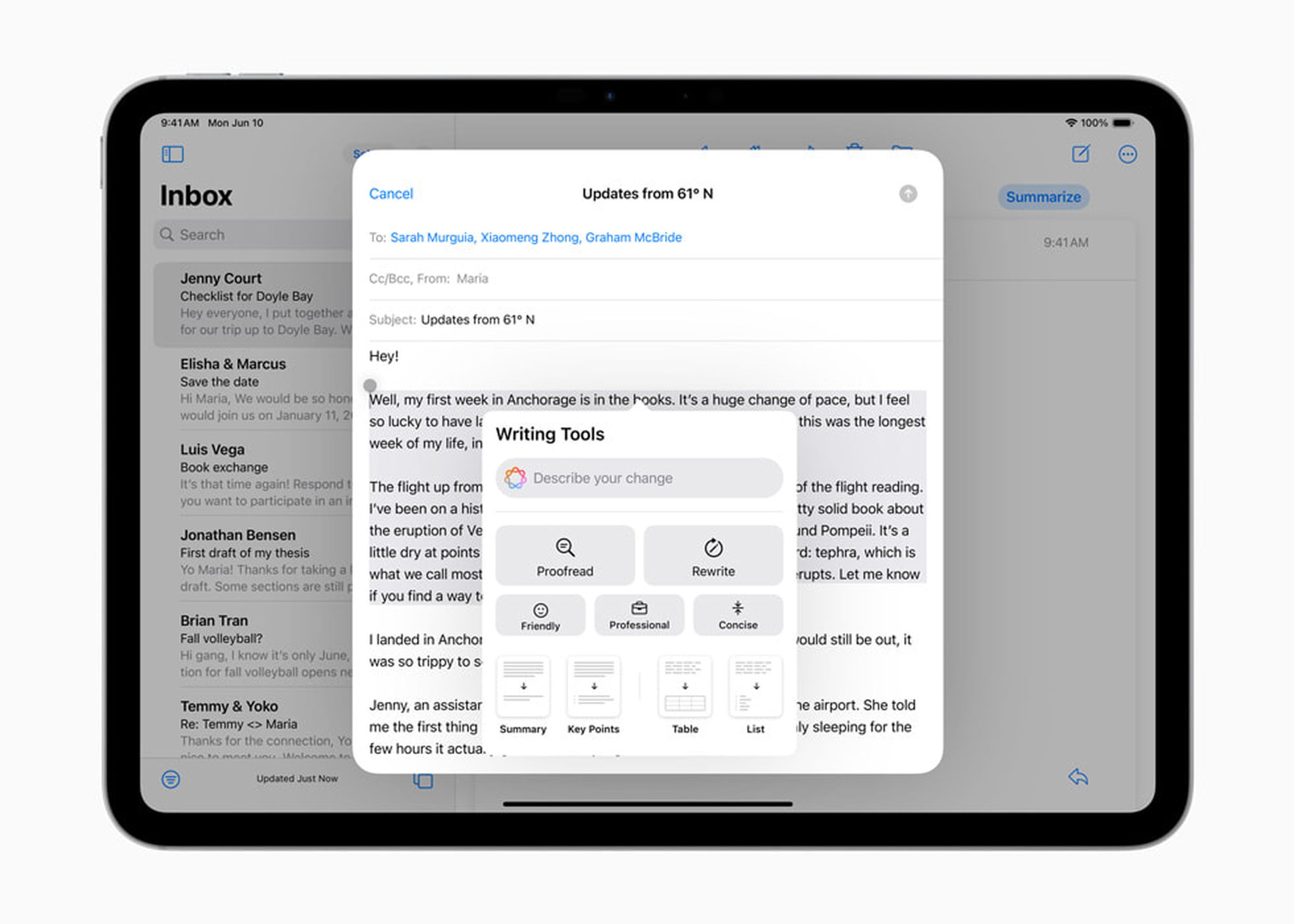 New AI features in iPadOS 18 will summarize and proofread text on your behalf.