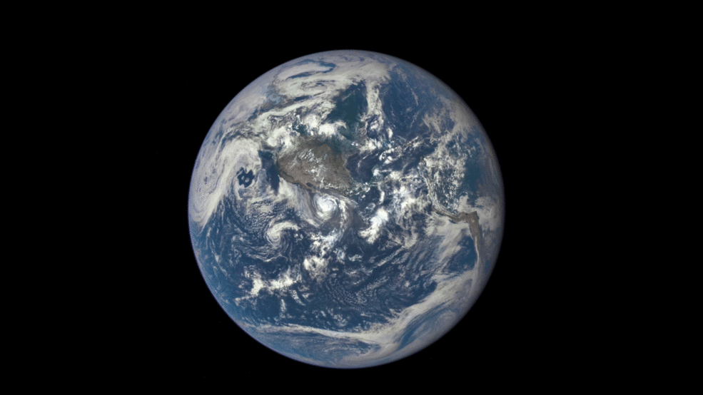 The Moon passing in front of the Earth, made with images taken by the DSCOVR satellite.