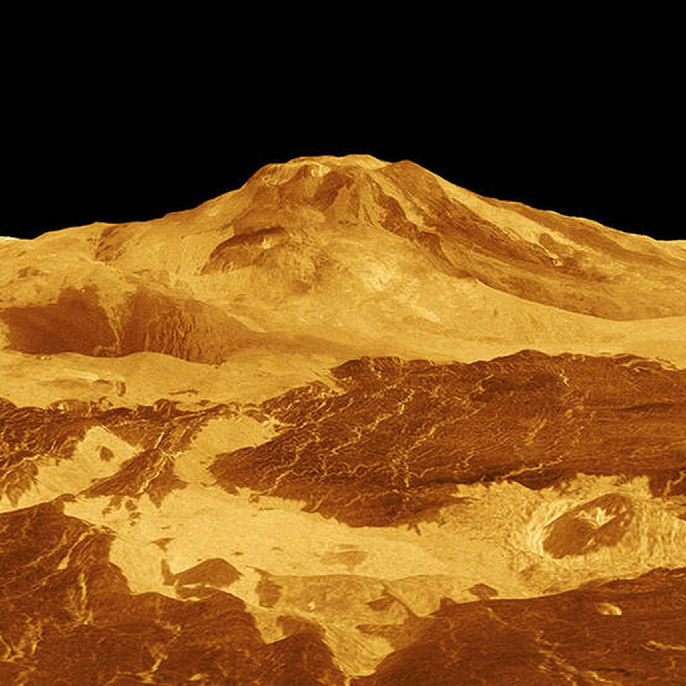 3D rendering of a volcano on Venus