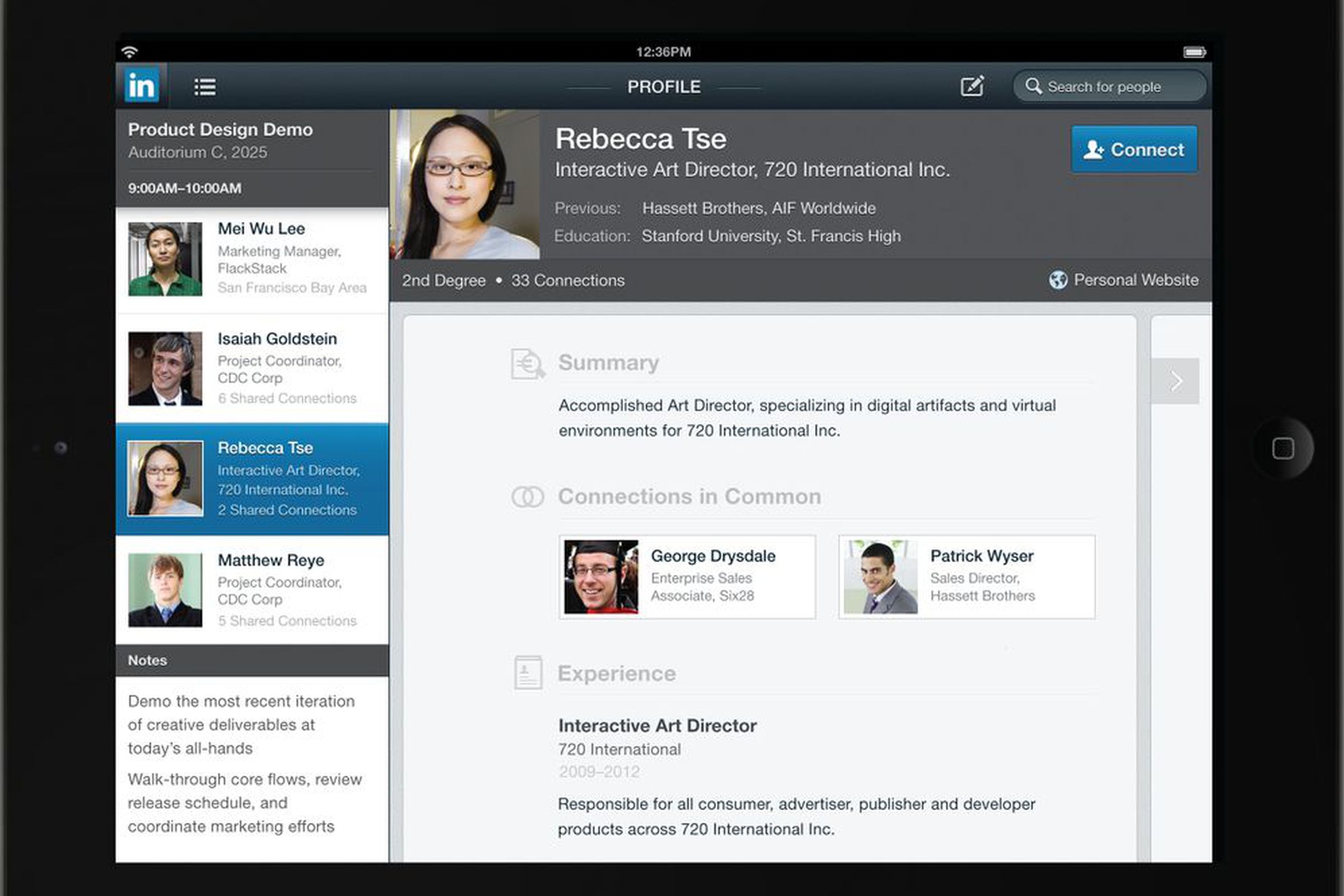 Gallery Photo: LinkedIn for iPad press images