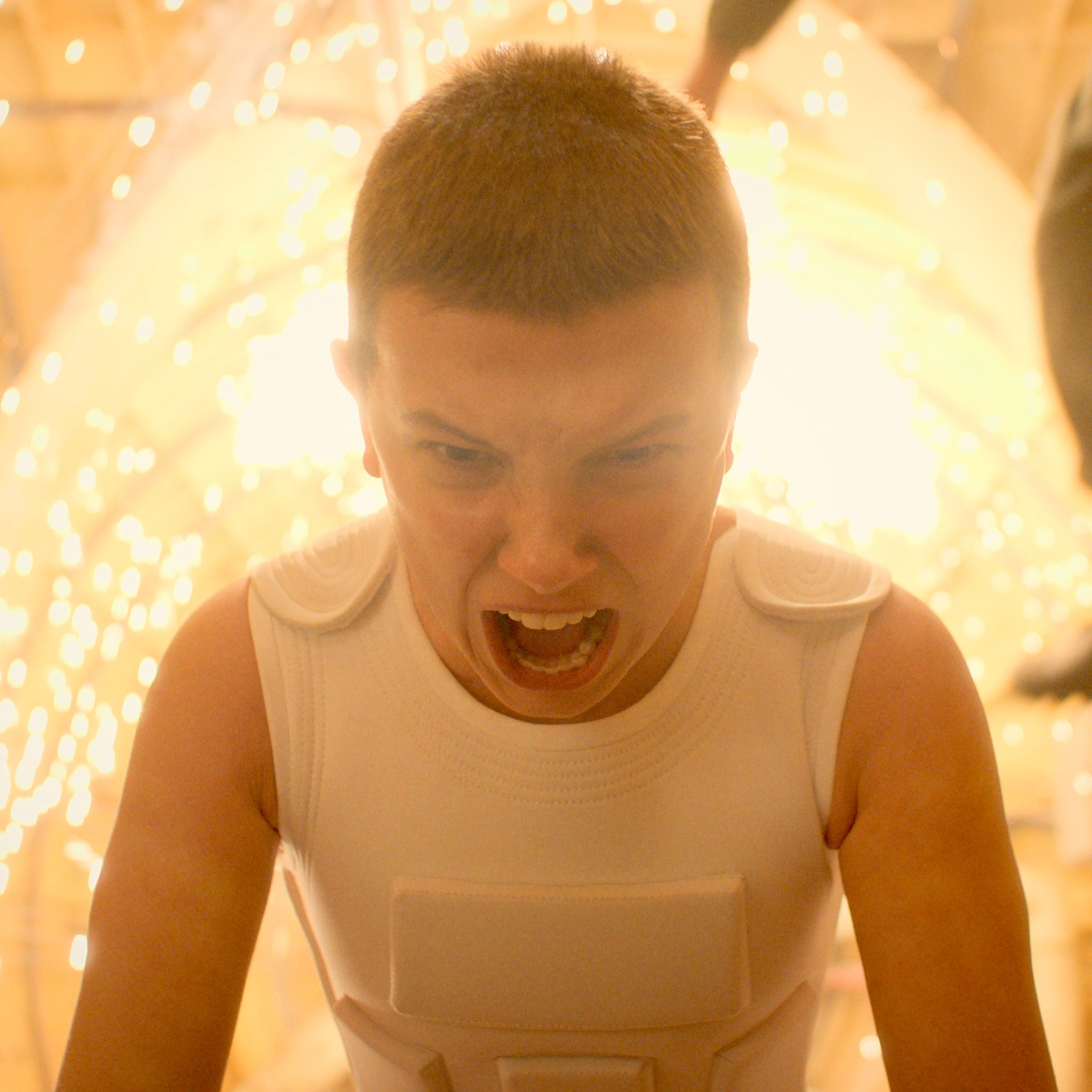 Millie Bobby Brown as Eleven.