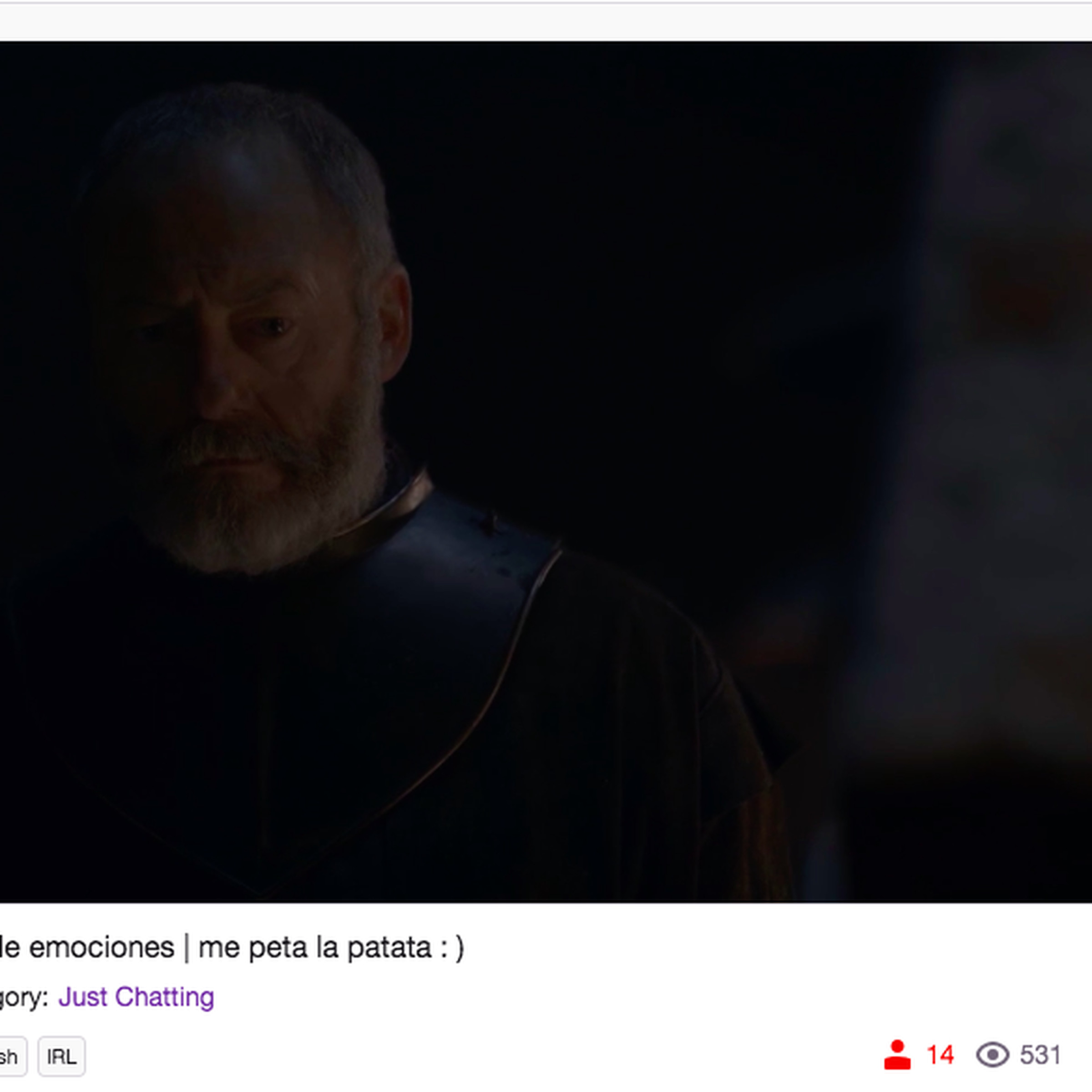 Watching the most recent Game of Thrones episode on Twitch.