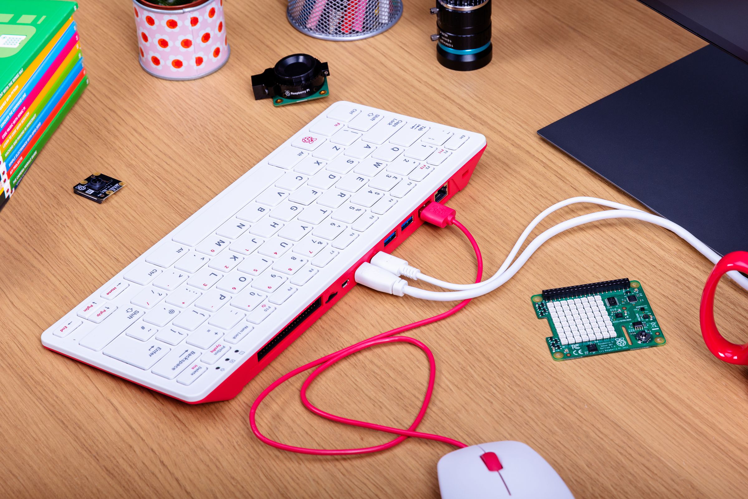 The Raspberry Pi 400 is a self-contained computer built into a keyboard.