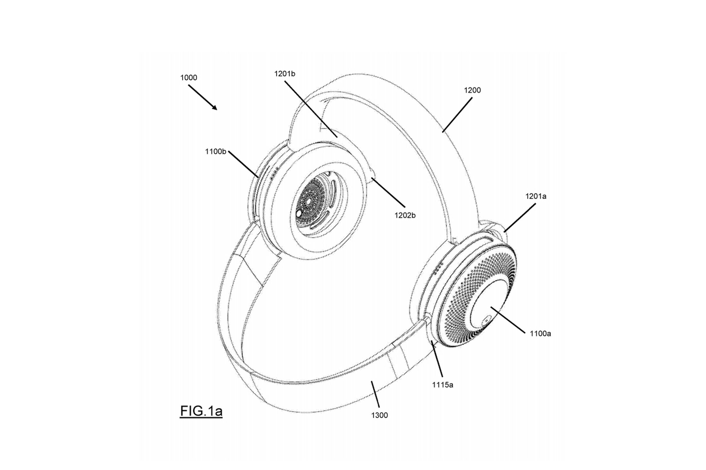 The patent shows a pair of headphones with an additional band that provides filtered air.