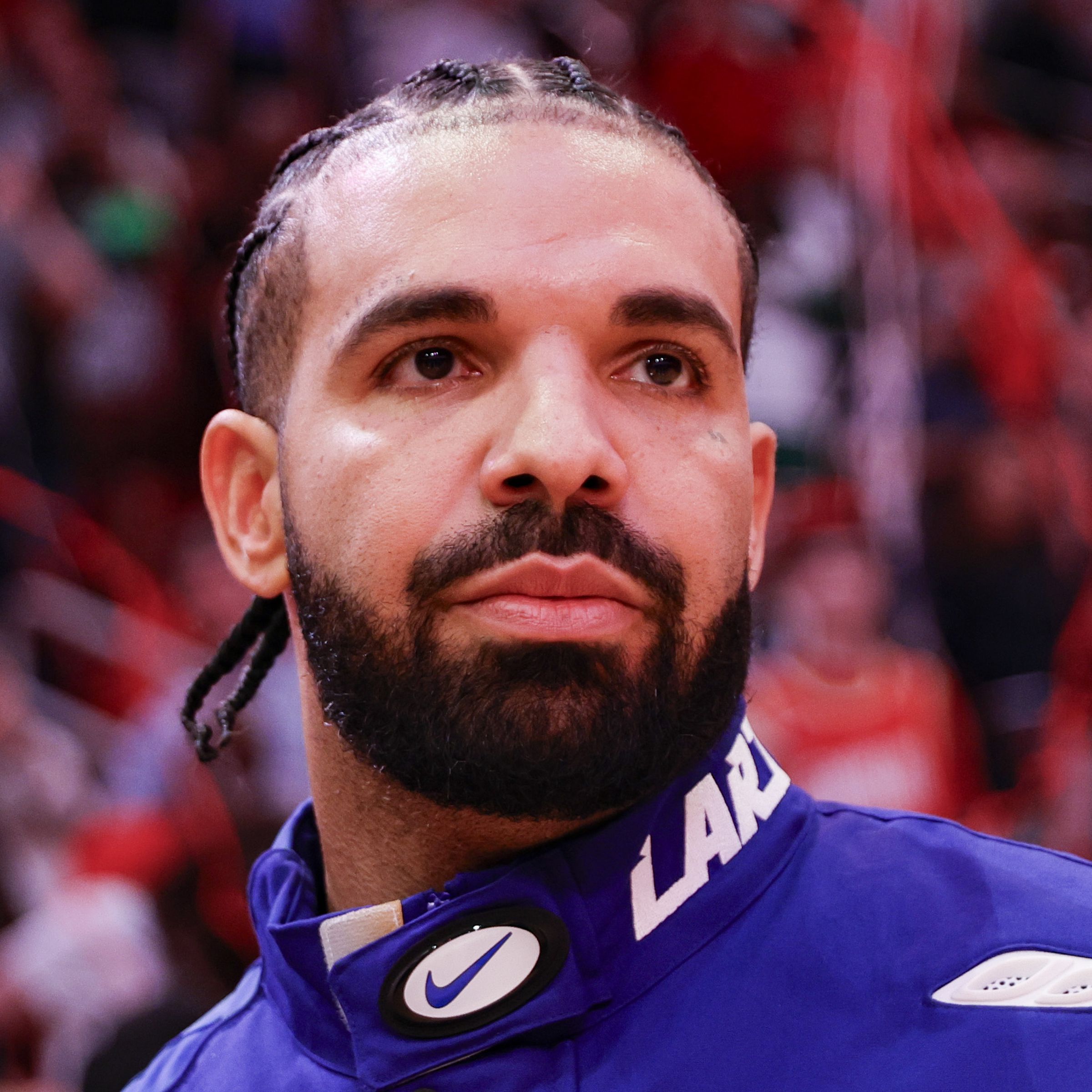 Rapper, songwriter, and icon Drake attends a game between the Houston Rockets and the Cleveland Cavaliers at Toyota Center on March 16, 2024 in Houston, Texas.
