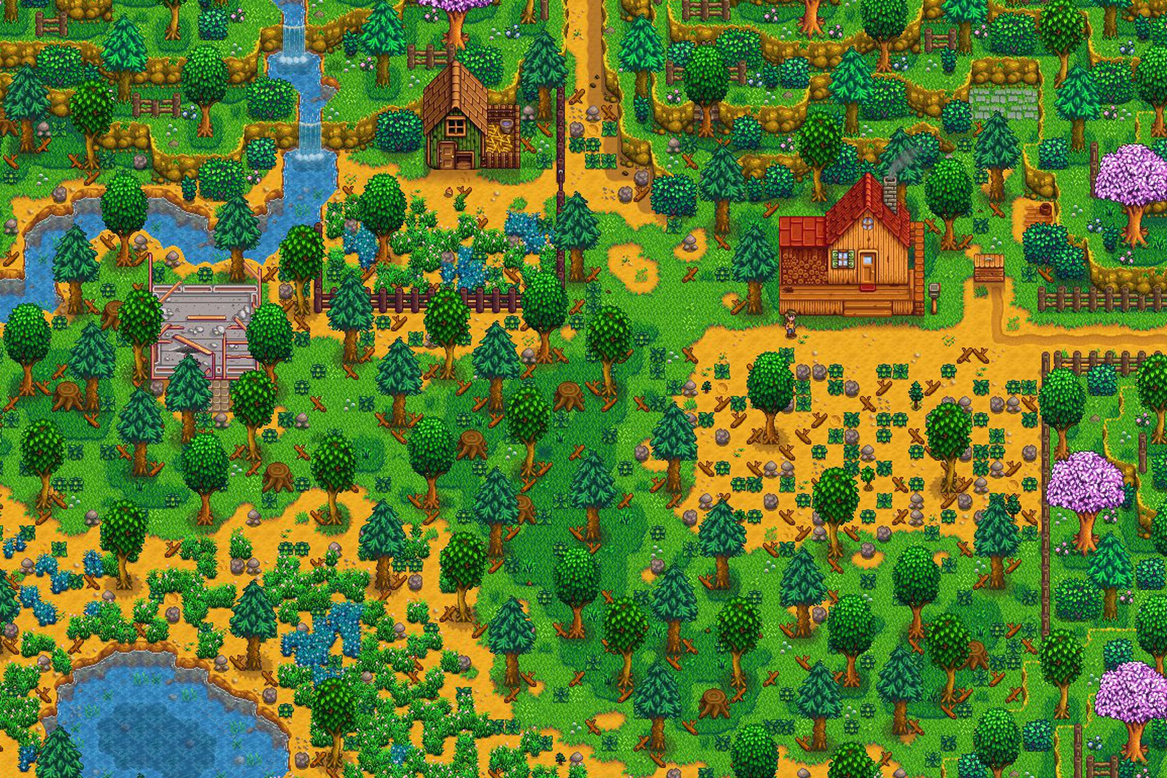 The new Meadowlands farm biome in Stardew Valley’s 1.6 update.