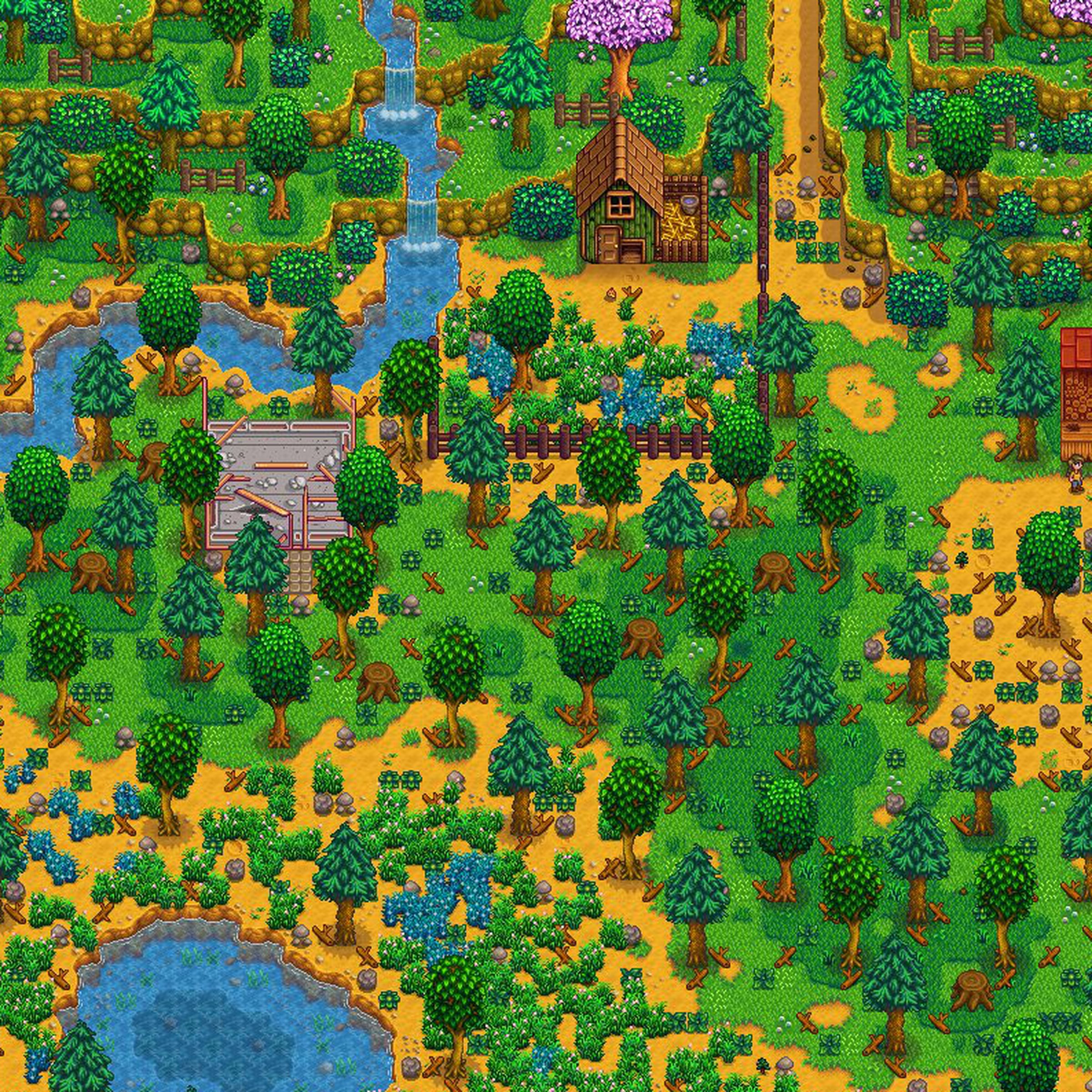 The new Meadowlands farm biome in Stardew Valley’s 1.6 update.
