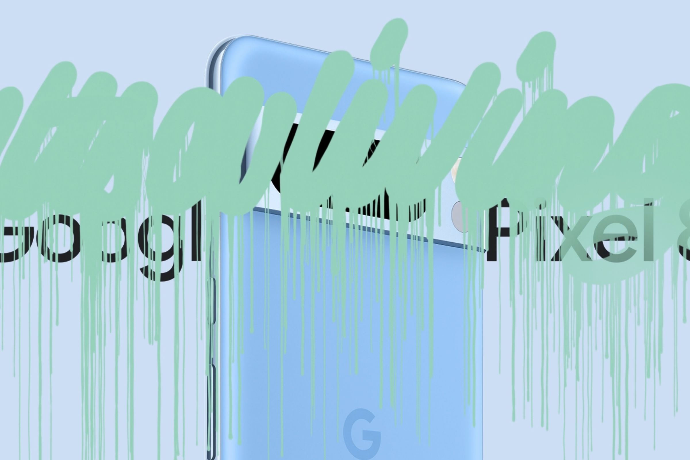 A promotional image of a Pixel 8 teasing a new color.