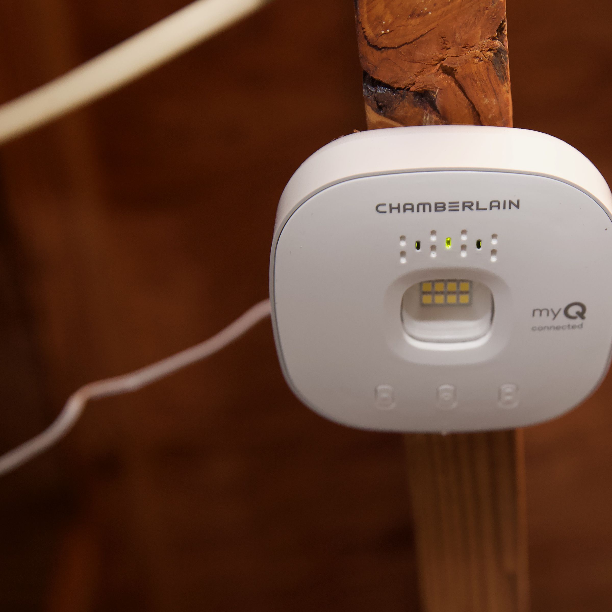 The Chamberlain MyQ smart garage door controller connects to a garage door opener so you can control it from anywhere.